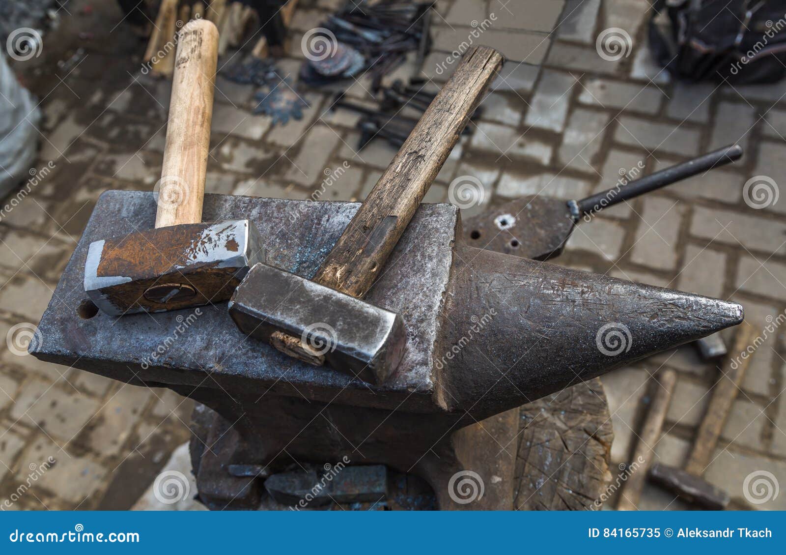 Anvil and hammers stock image. Image of heavy, blacksmith 84165735