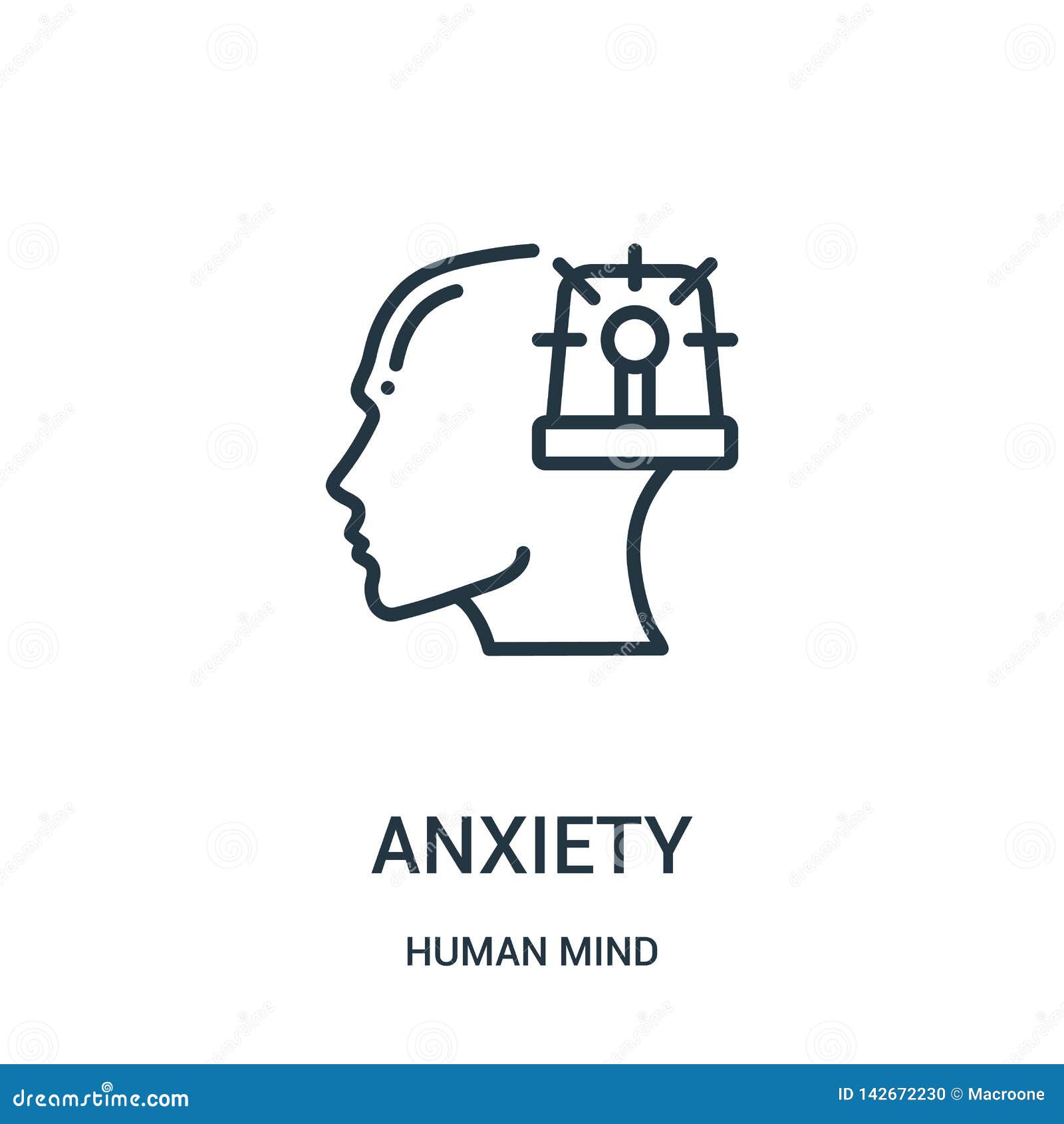Anxiety Icon Vector from Human Mind Collection. Thin Line Anxiety Outline Icon Vector