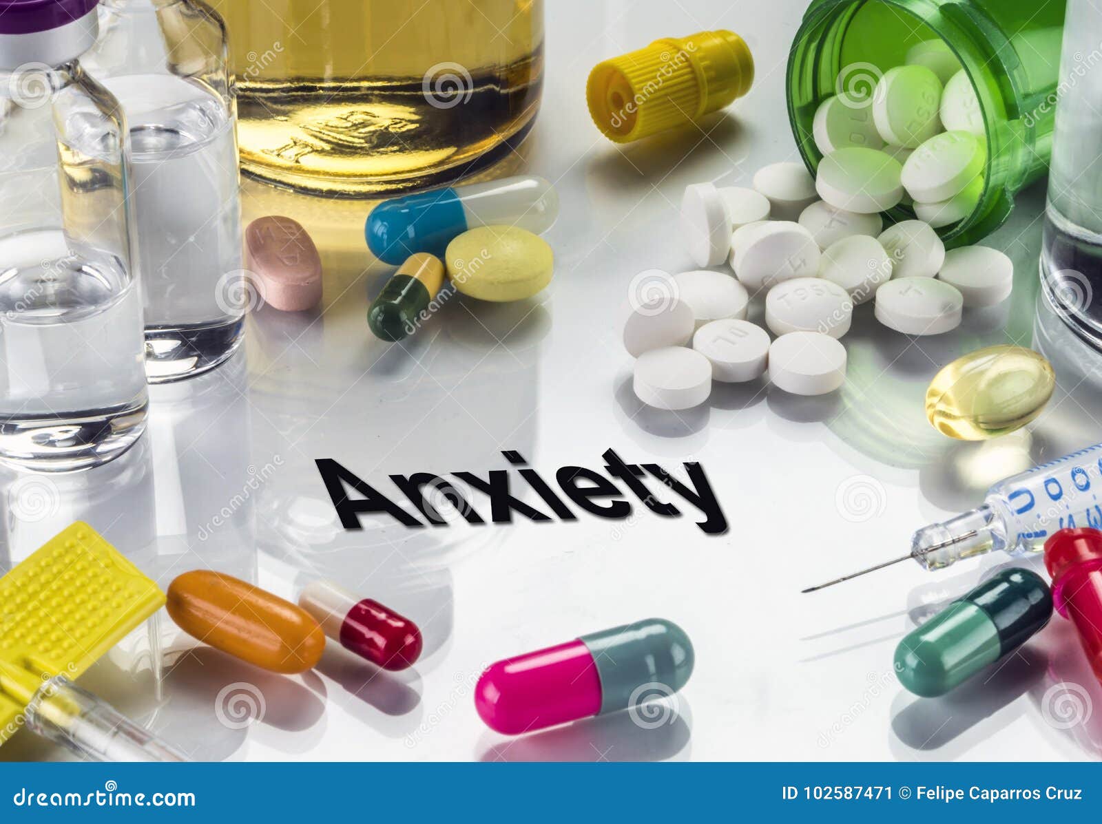 Anxiety, Medicines As Concept of Ordinary Treatment Stock Image Image