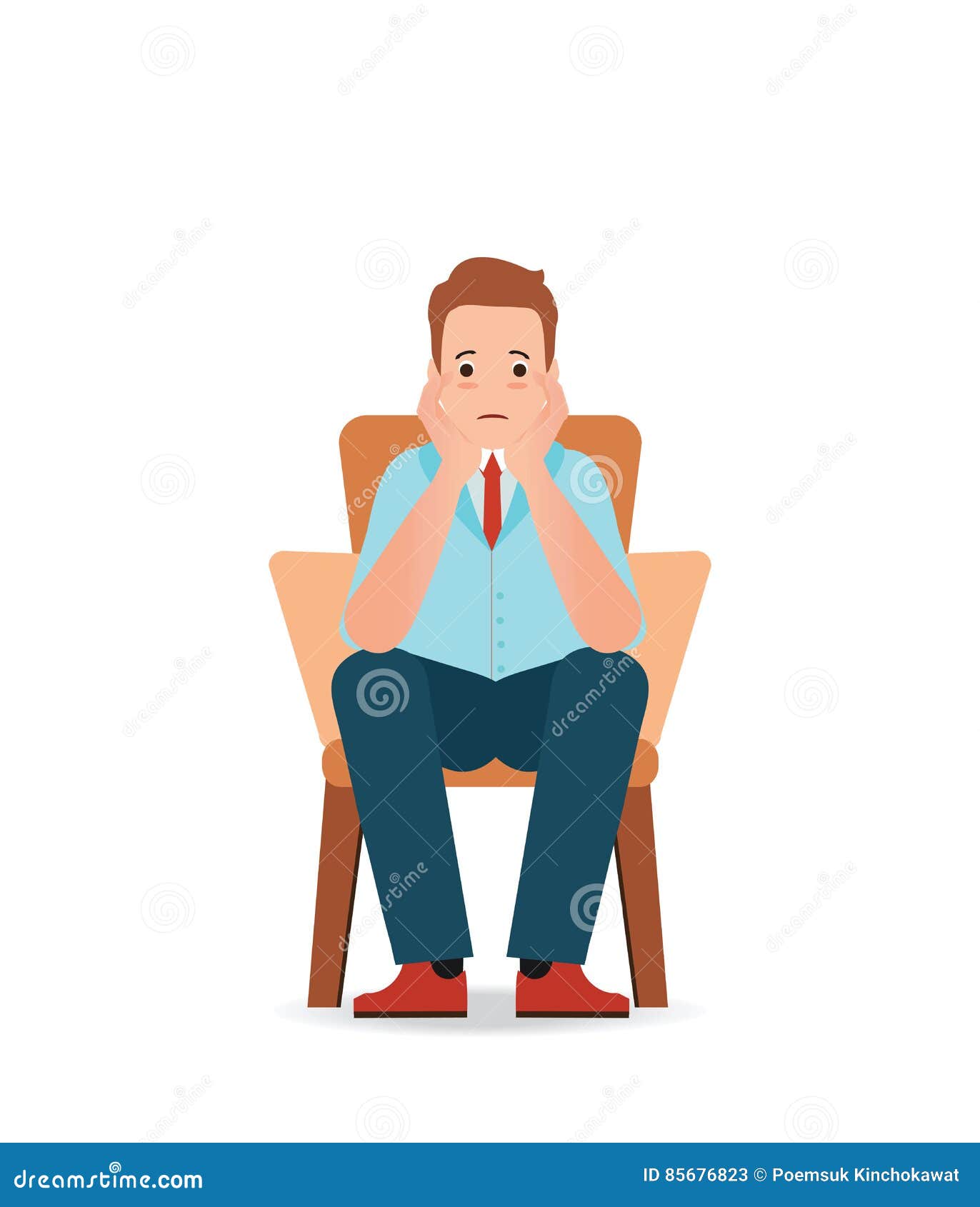 person sitting on a chair cartoon