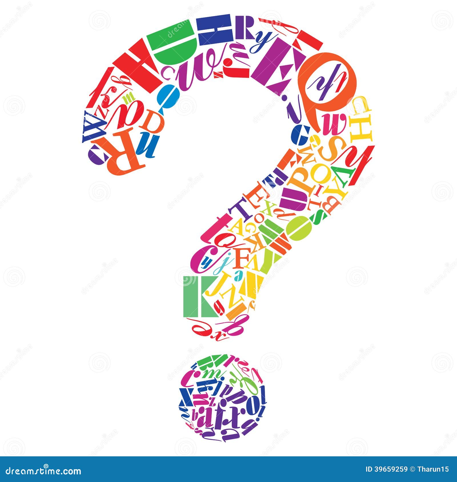 any questions abstract illustration one big question mark 39659259