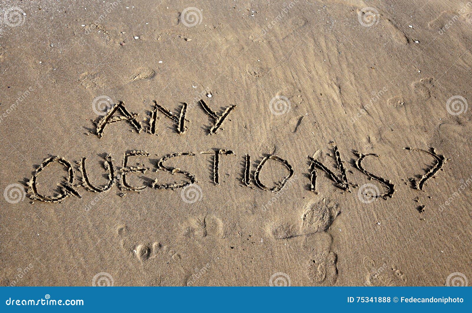 any questions writing on the beach