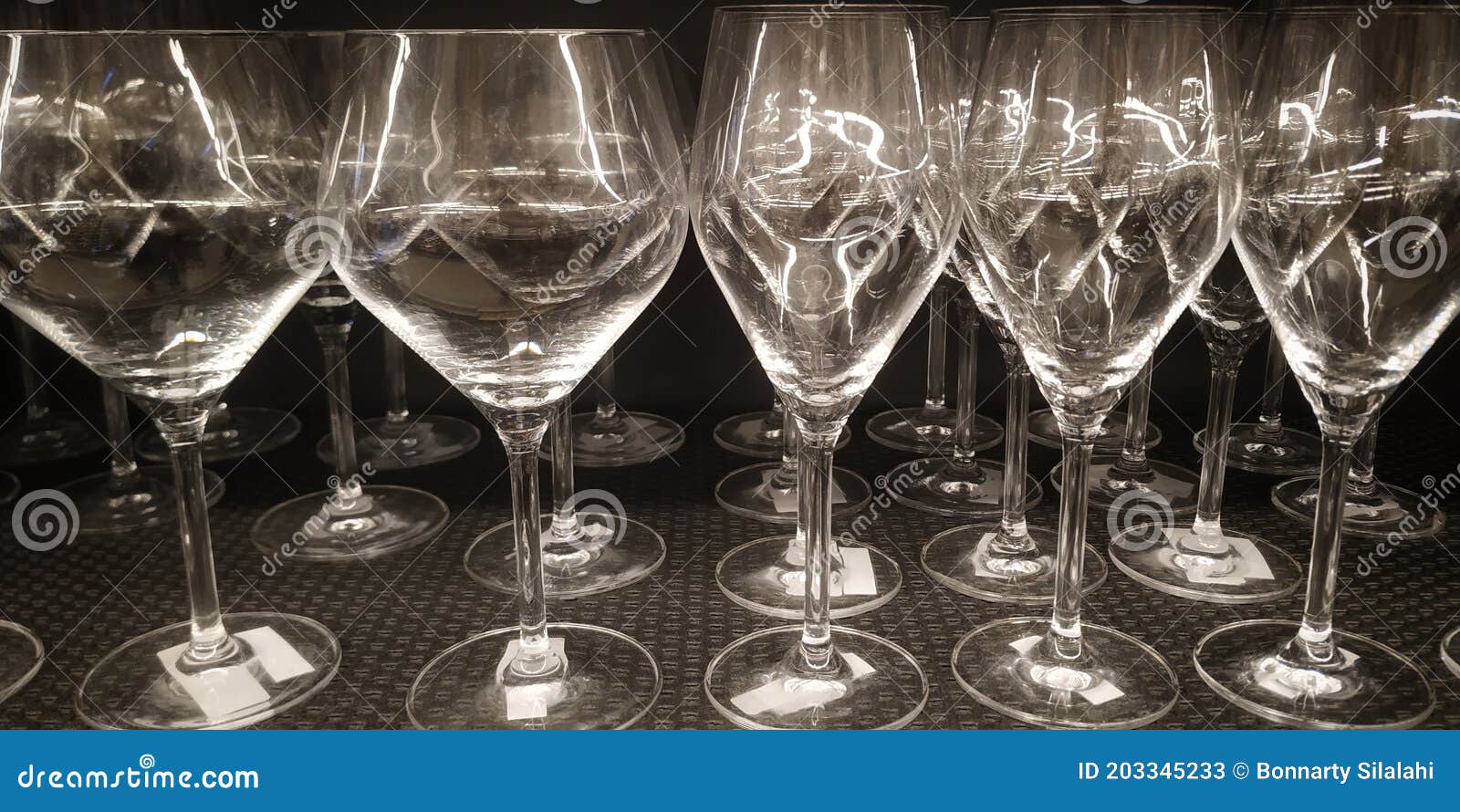 Any Size Wine Glass Display in Super Market Stock Image Image of