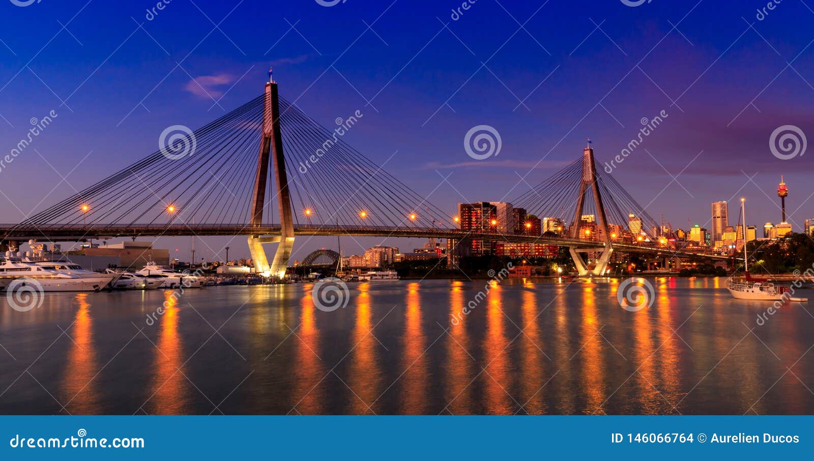 Anzac Bridge in Sydney City, Australia Stock Photo - Image of landmark