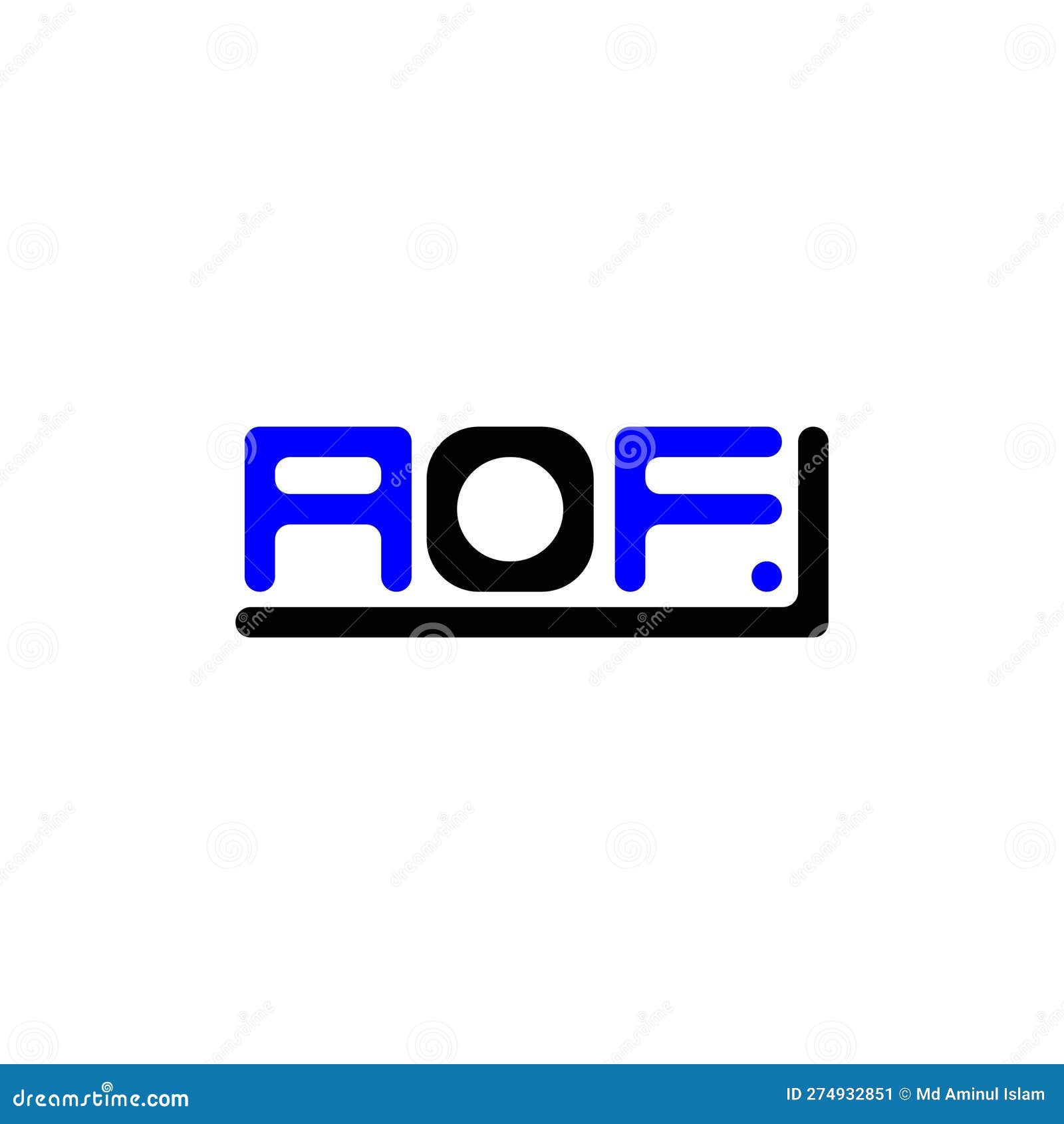 aof letter logo creative  with  graphic,