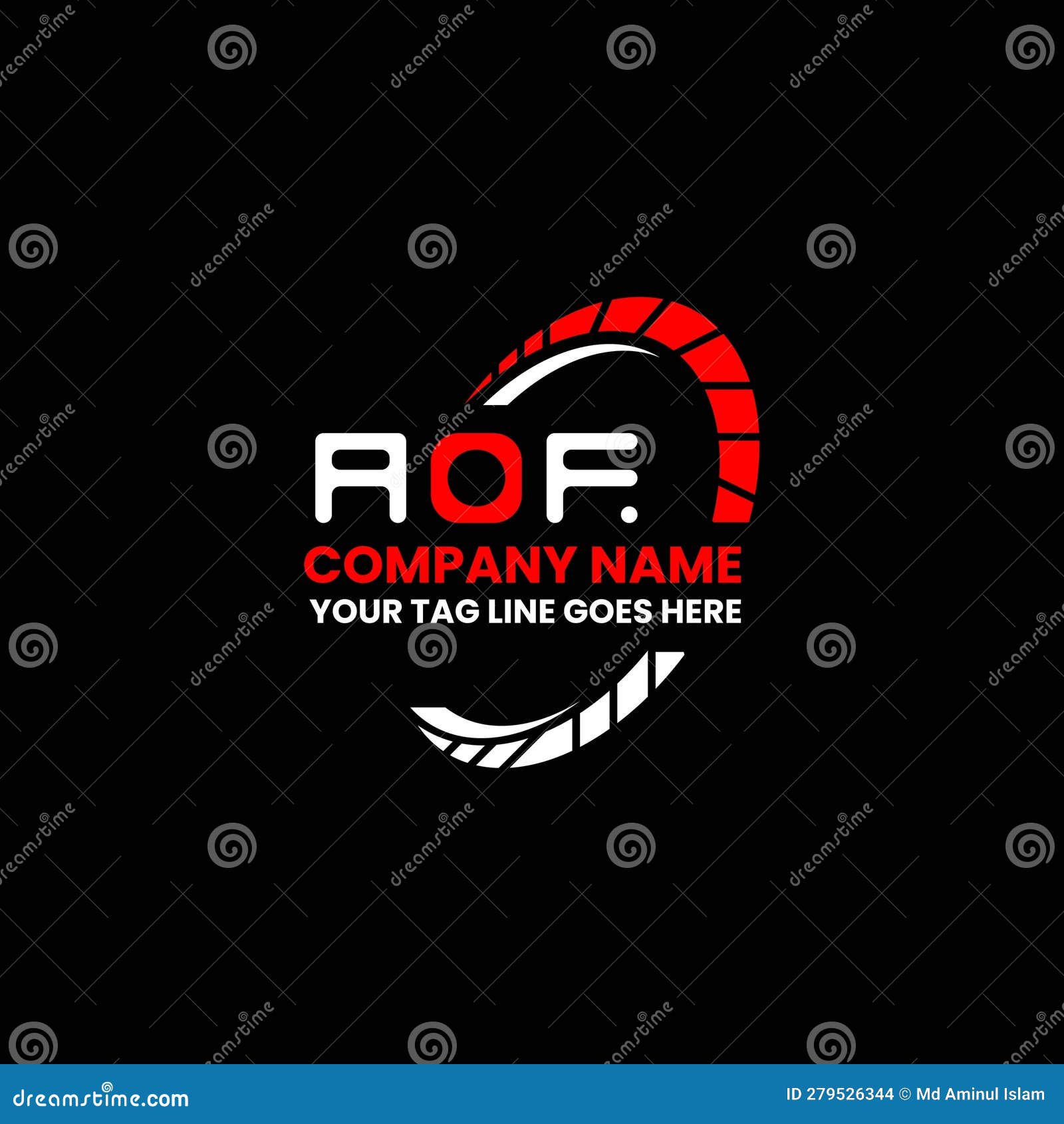 AOF Letter Logo Creative Design with Vector Graphic, AOF Stock Vector