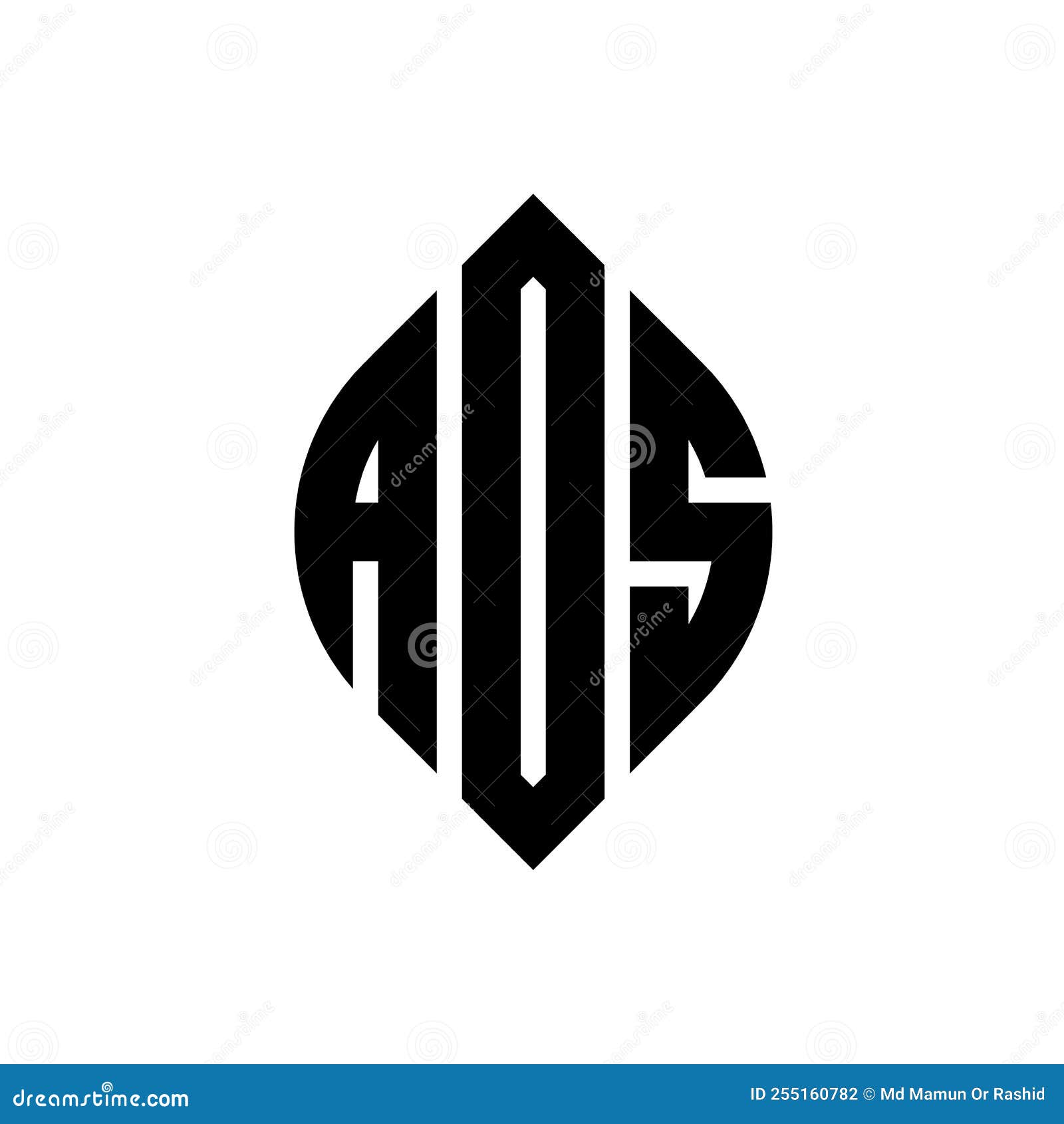 aos circle letter logo  with circle and ellipse . aos ellipse letters with typographic style. the three initials form a