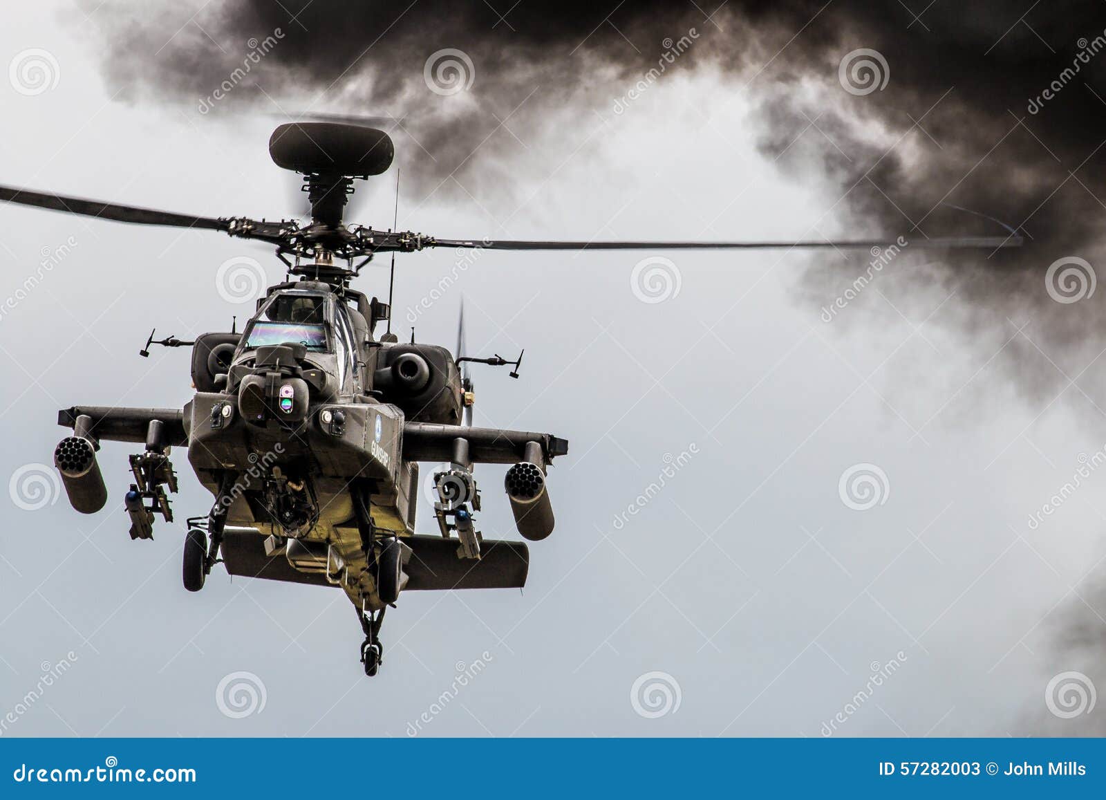 apache helicopter hovering