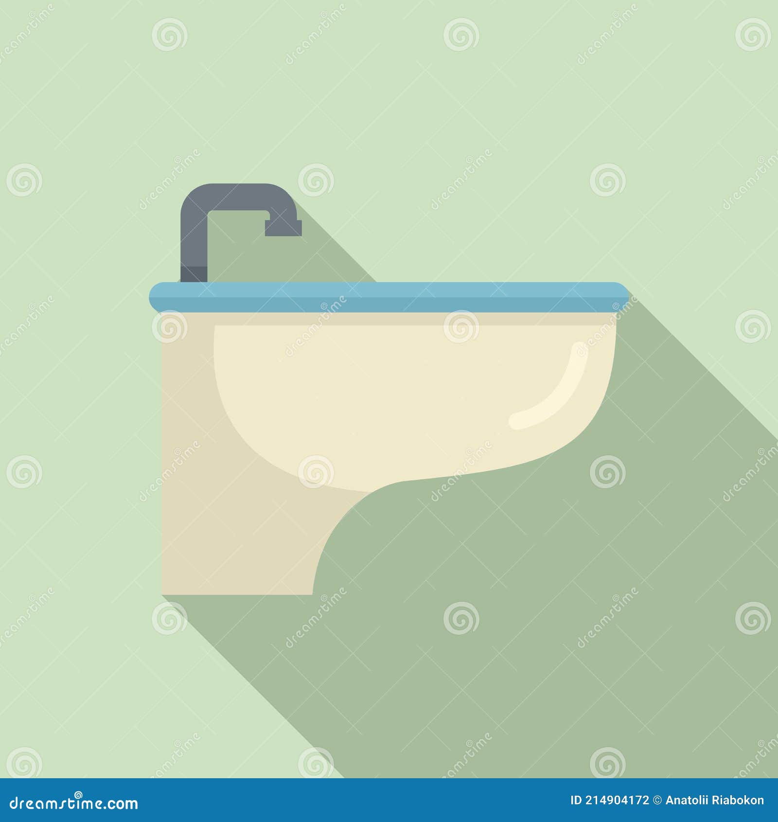 Apartment Bidet Icon, Flat Style Stock Vector Illustration of