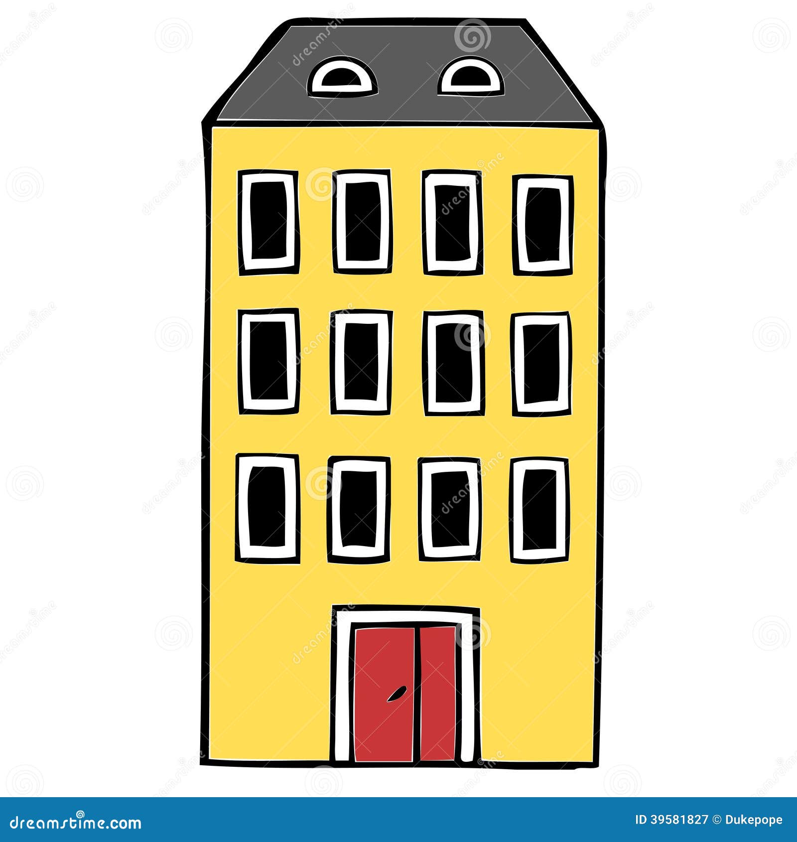 Apartment block stock illustration. Image of drawing - 39581827