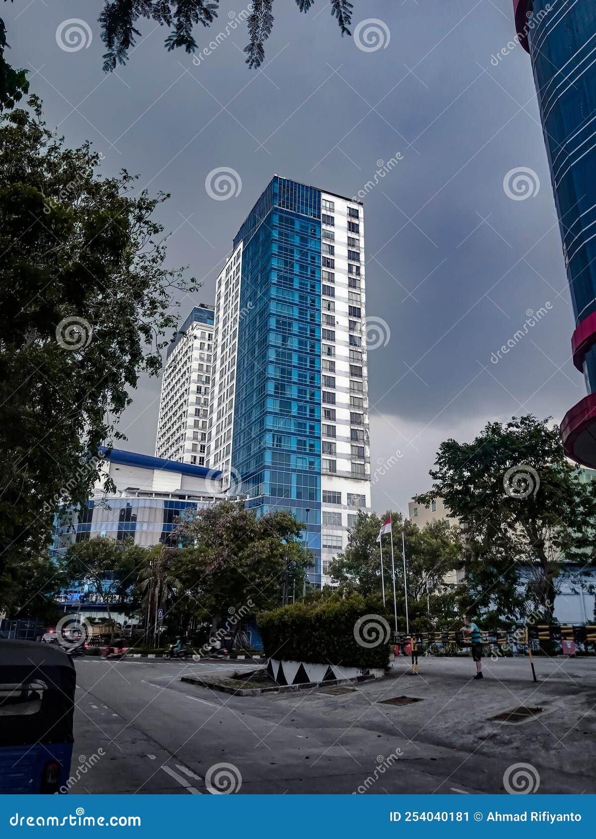 Apartment Building with Cloudy Sky and it Will Rain Around it Stock Image Image of skyline