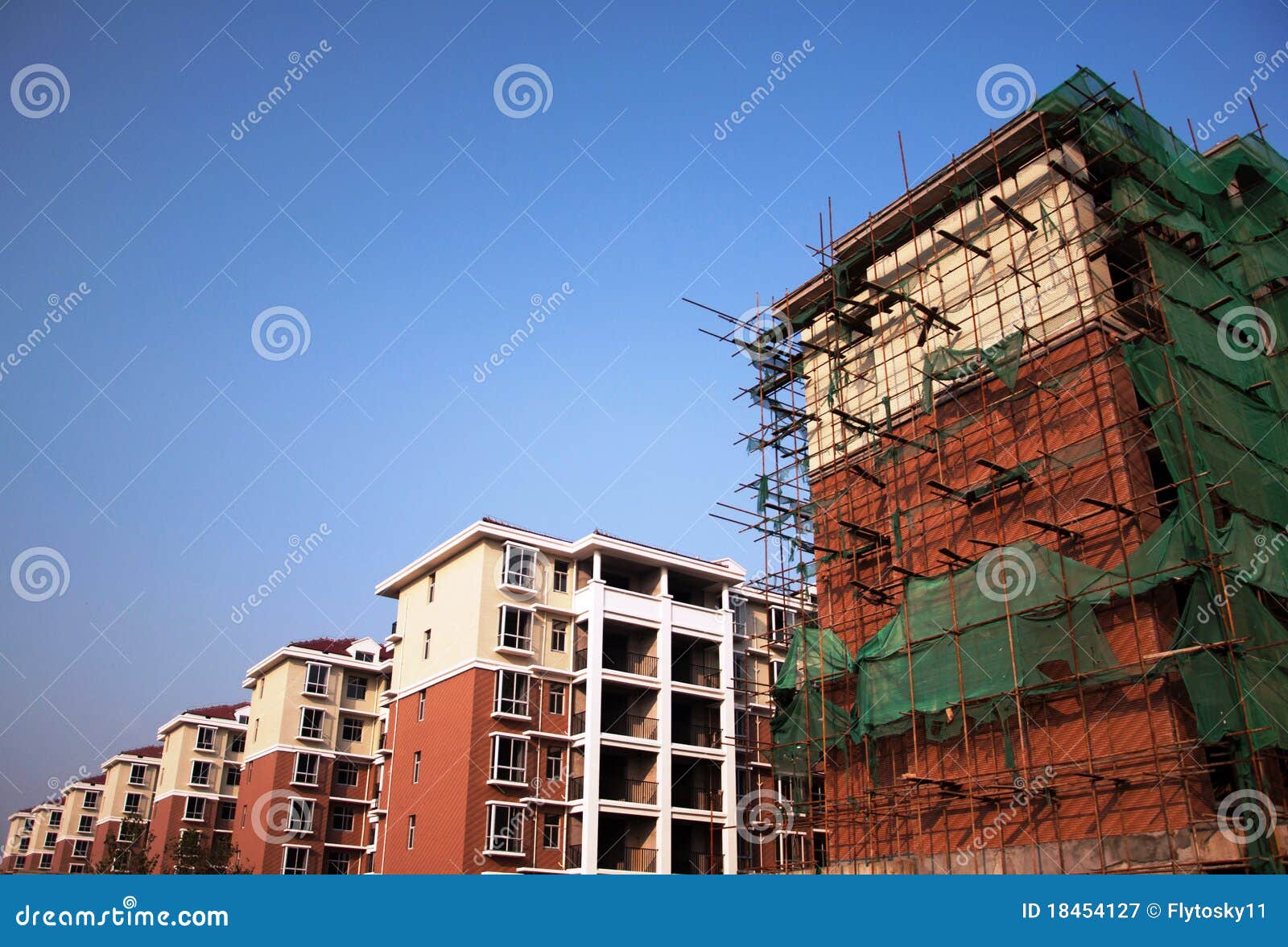 Apartment Building Construction Site Stock Image Image of house