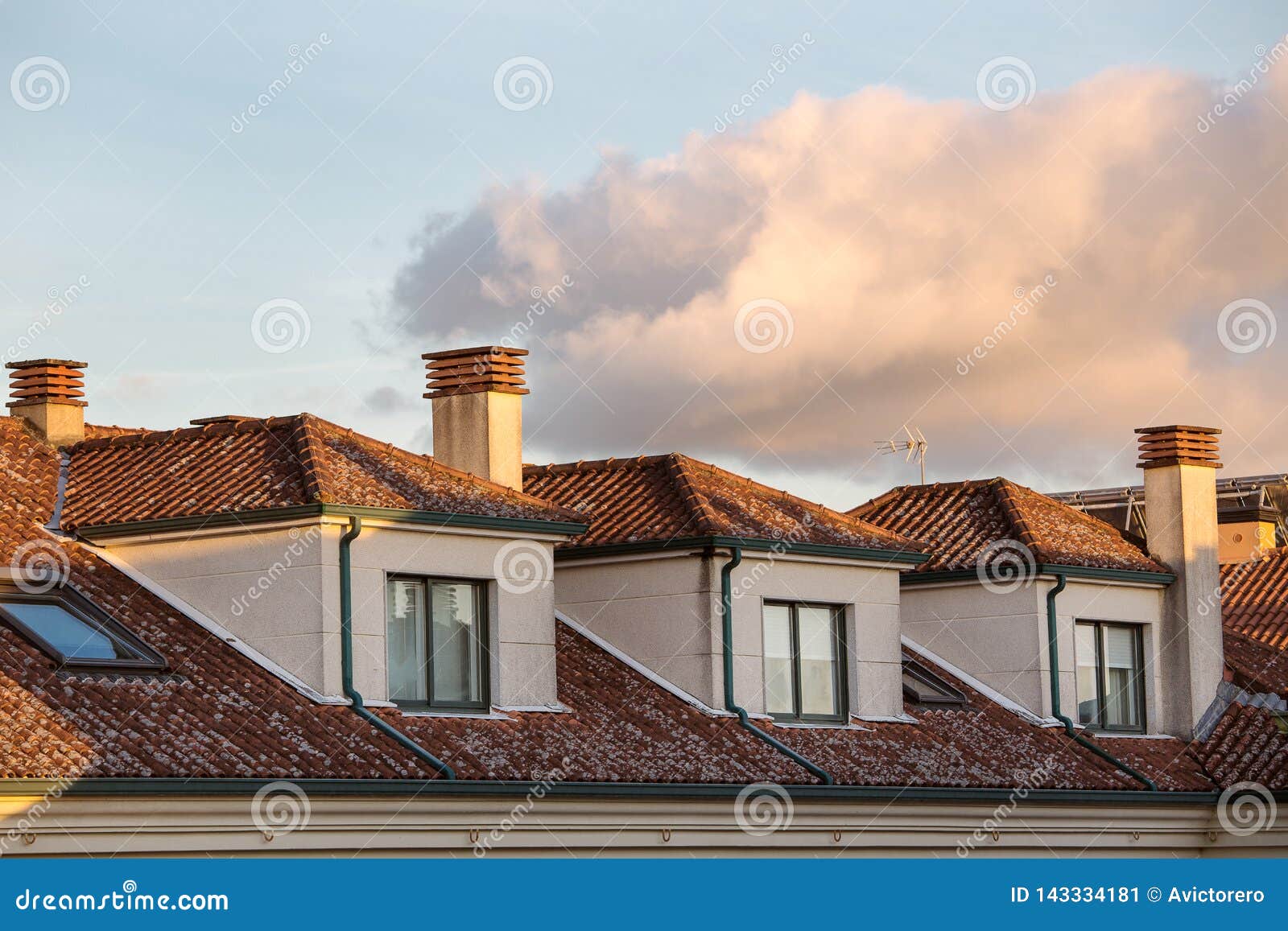 Apartment Building With Dormer Windows Stock Image Image Of