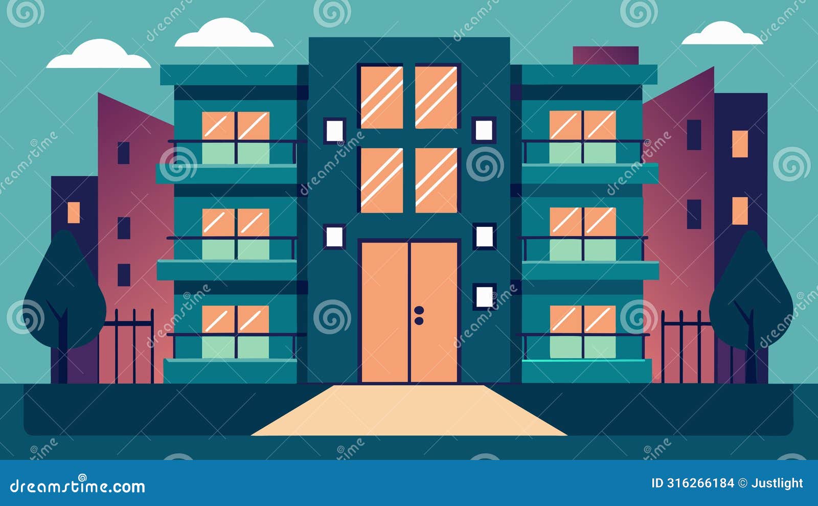 an apartment building with secure and private entrances for residents with anxiety or paranoia..  .