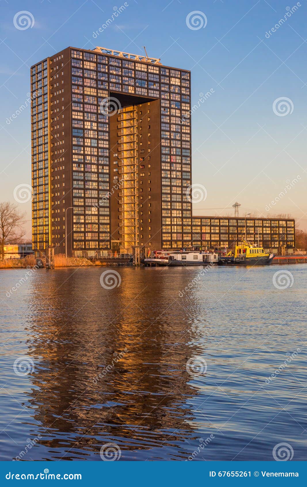 Apartment Building Tasman Tower in Groningen Editorial Photo Image of