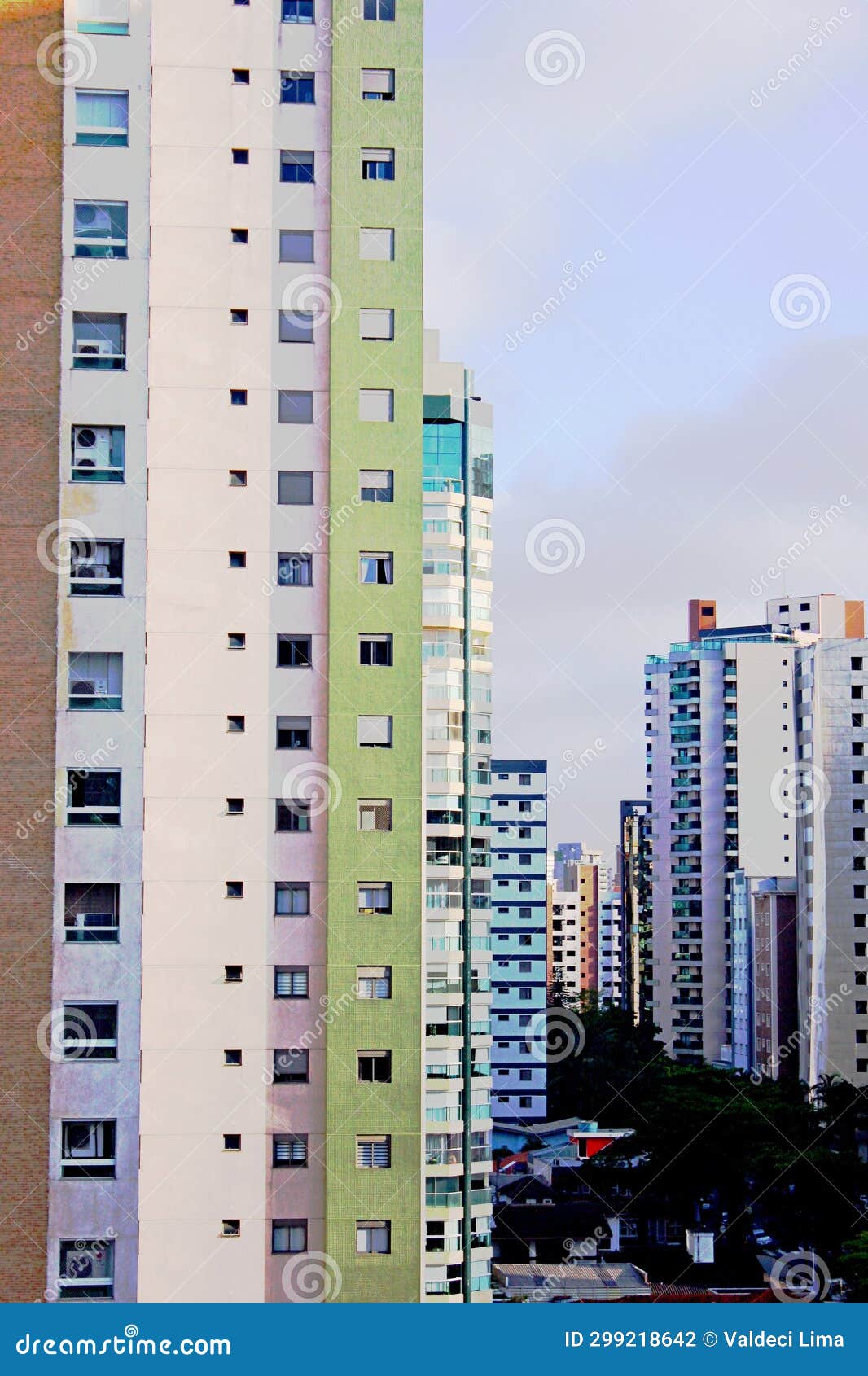 apartment buildings on big city, santo andre, sao paulo state, brazil