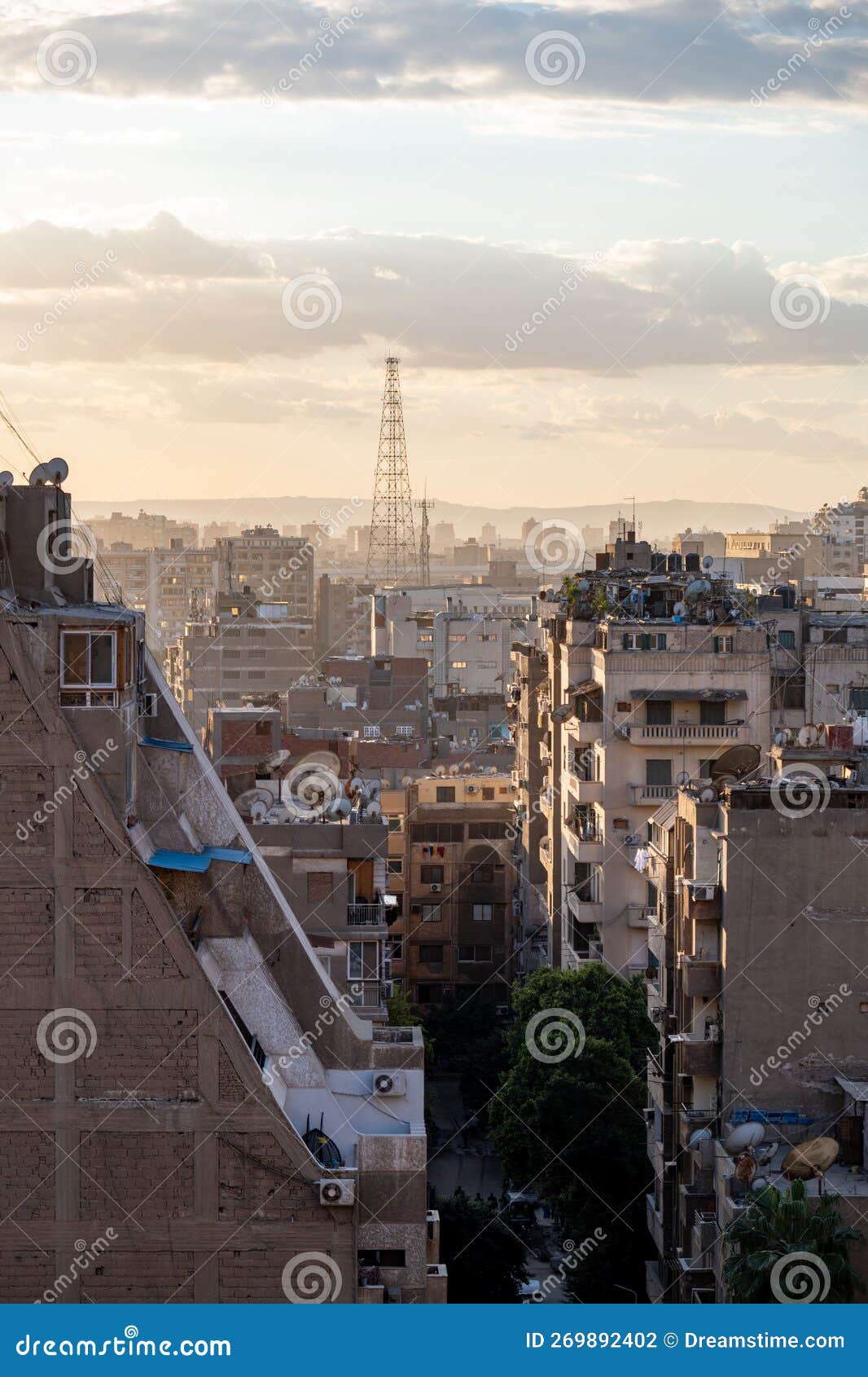 Apartment Buildings Cairo during Sunset Stock Photo Image of