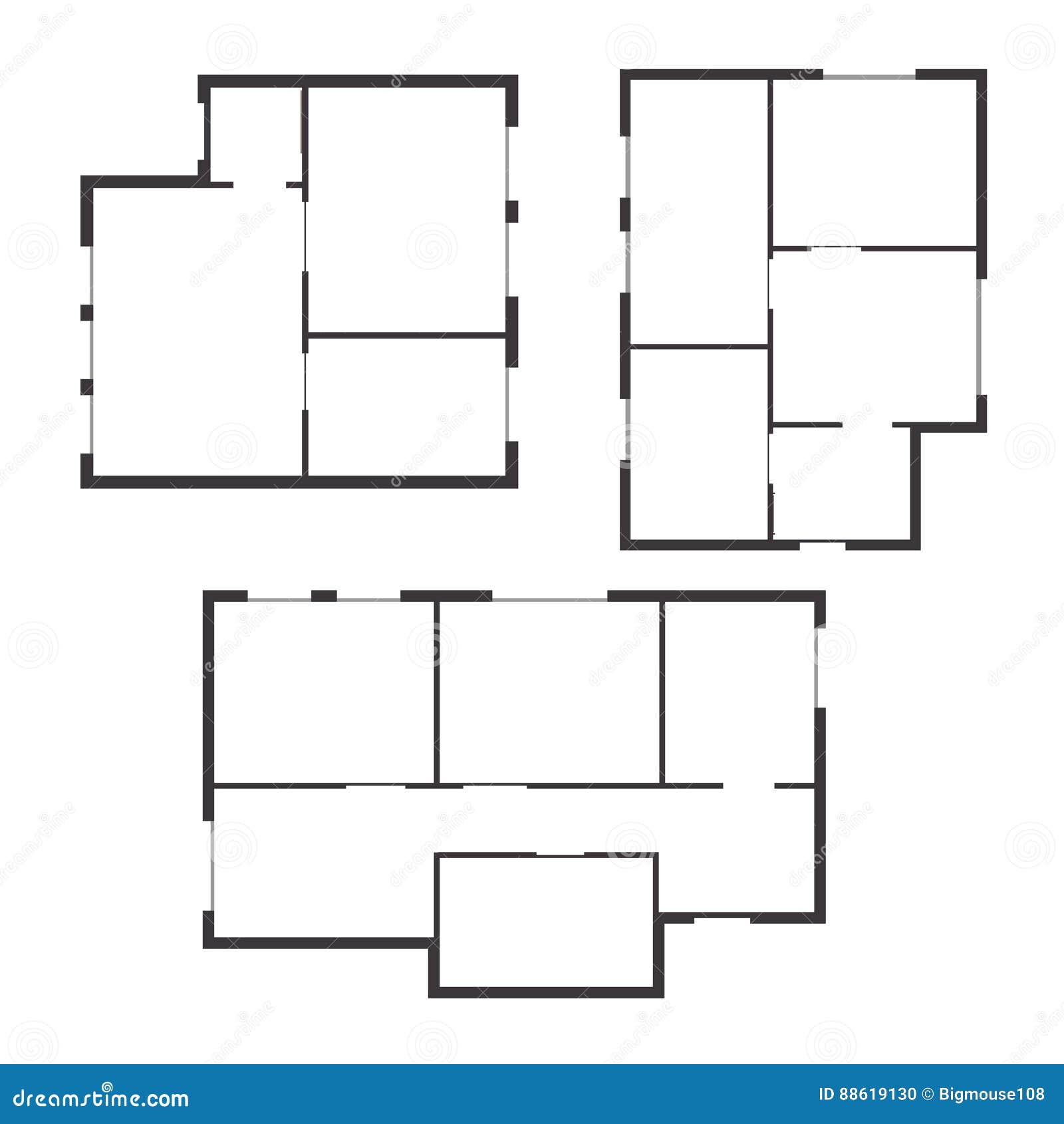 Apartment Or Flat House  Floor Plan  Top  View  Cartoon 