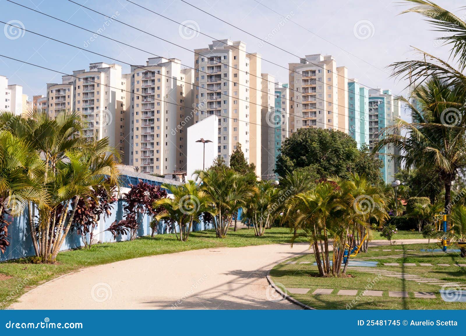 Apartment Near the Park with Jogging Track Stock Image Image of park