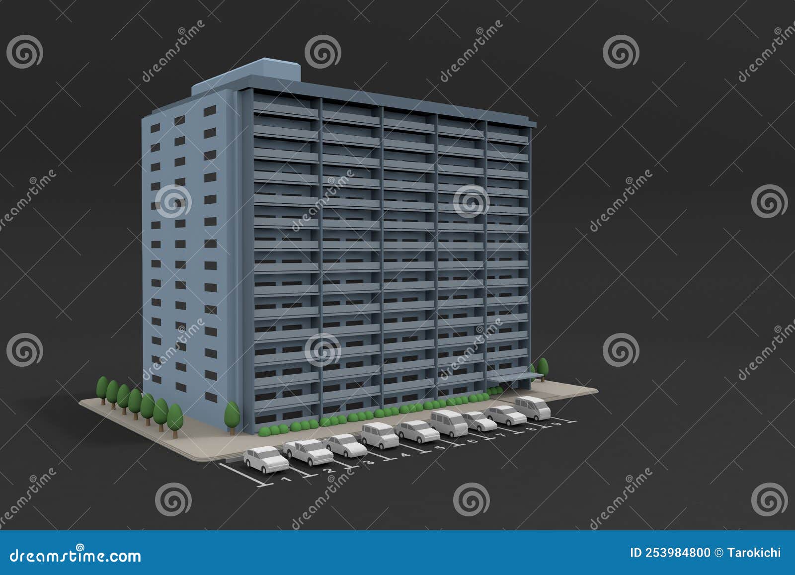 Apartment with Parking. Purchase a New Condominium Stock Illustration