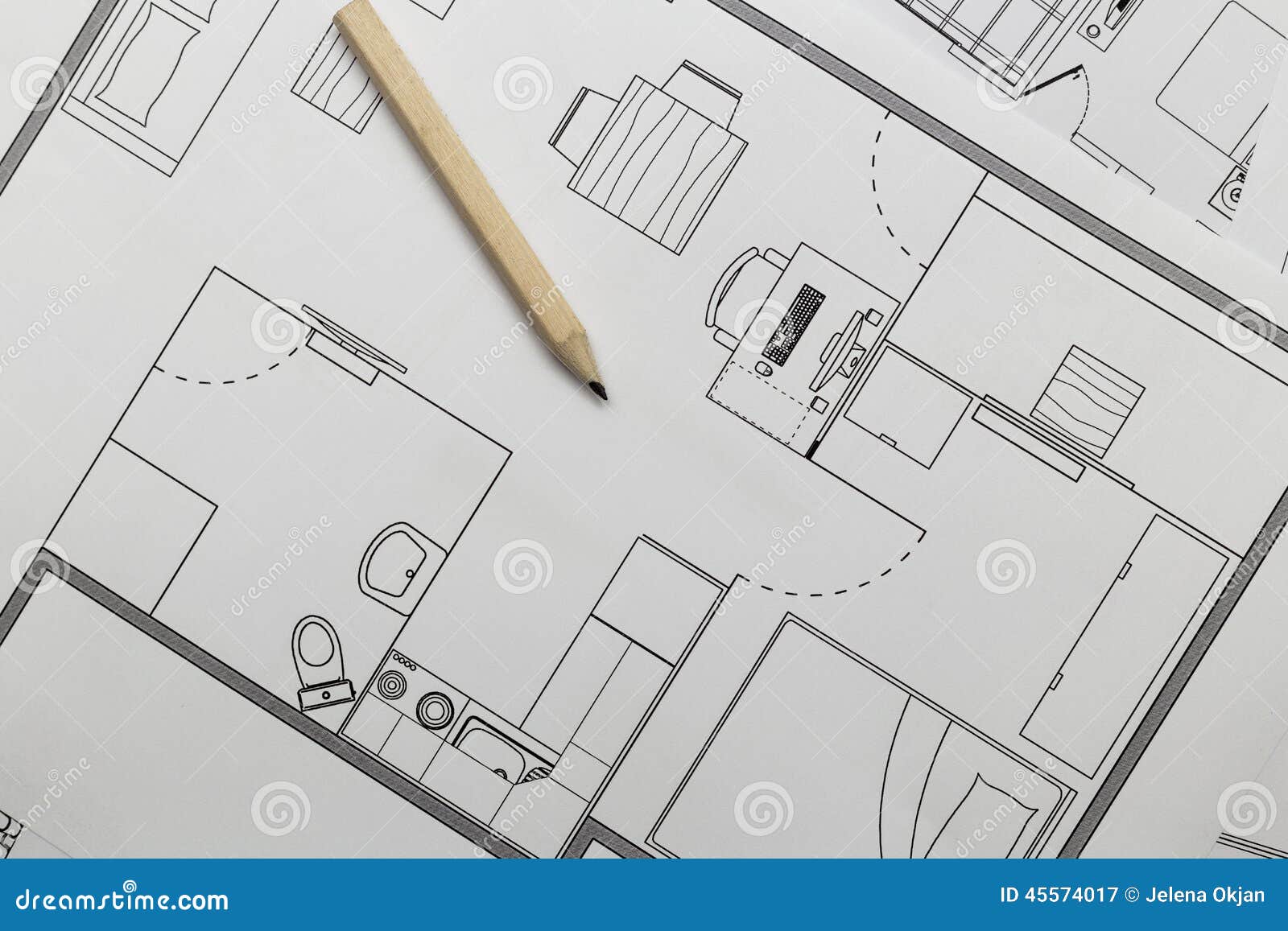 Apartment plan stock image. Image of architecture, drafting 45574017