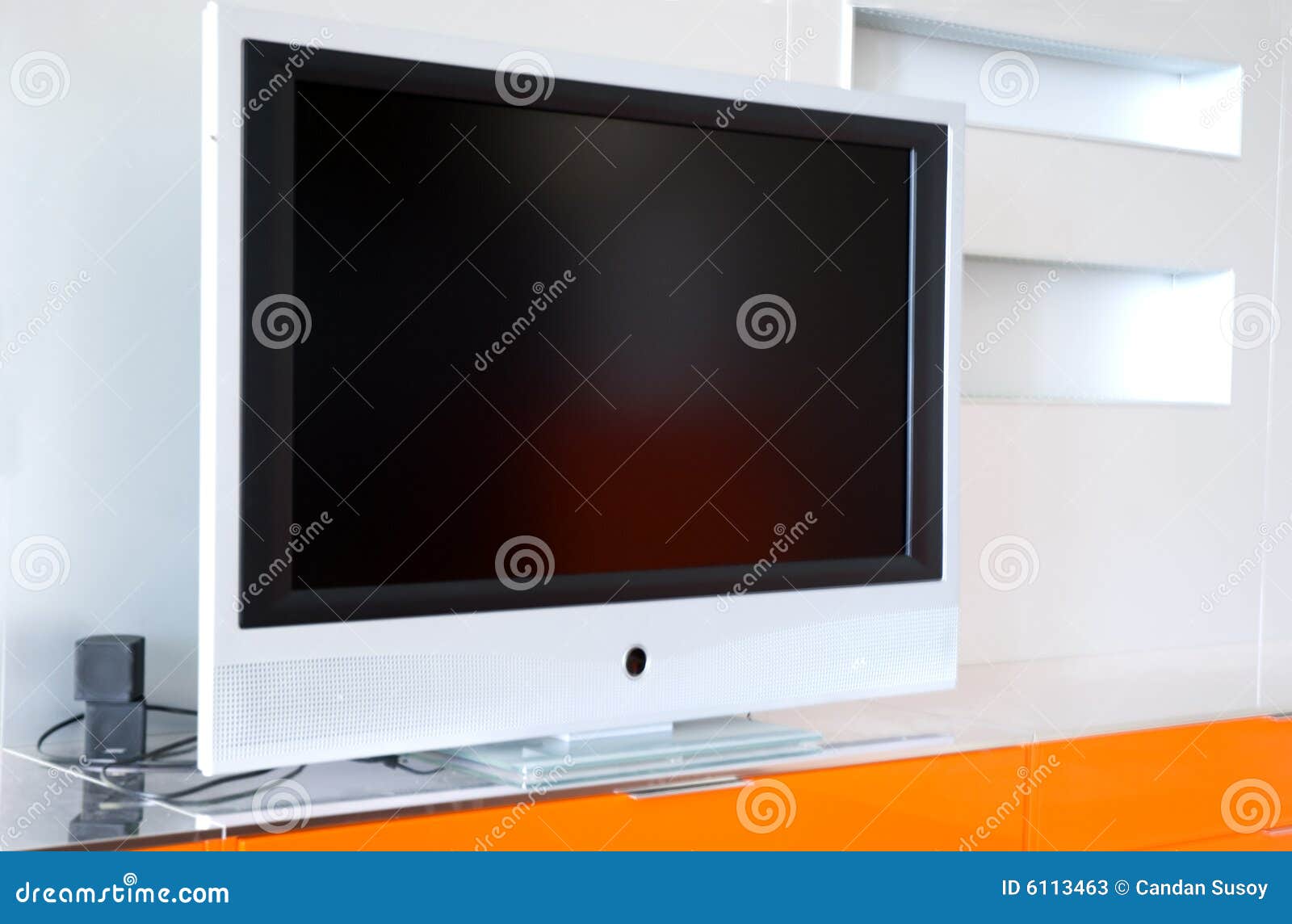 Apartment with Plasma Television Stock Image Image of house, display