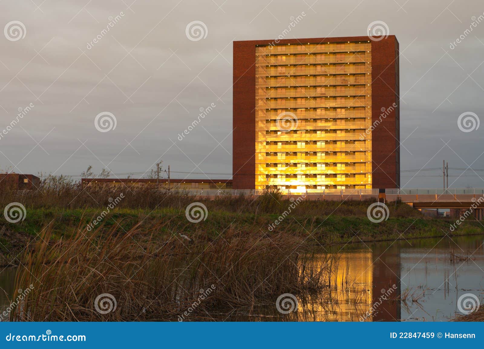 Apartment in sunrise stock image. Image of sunrise, park 22847459
