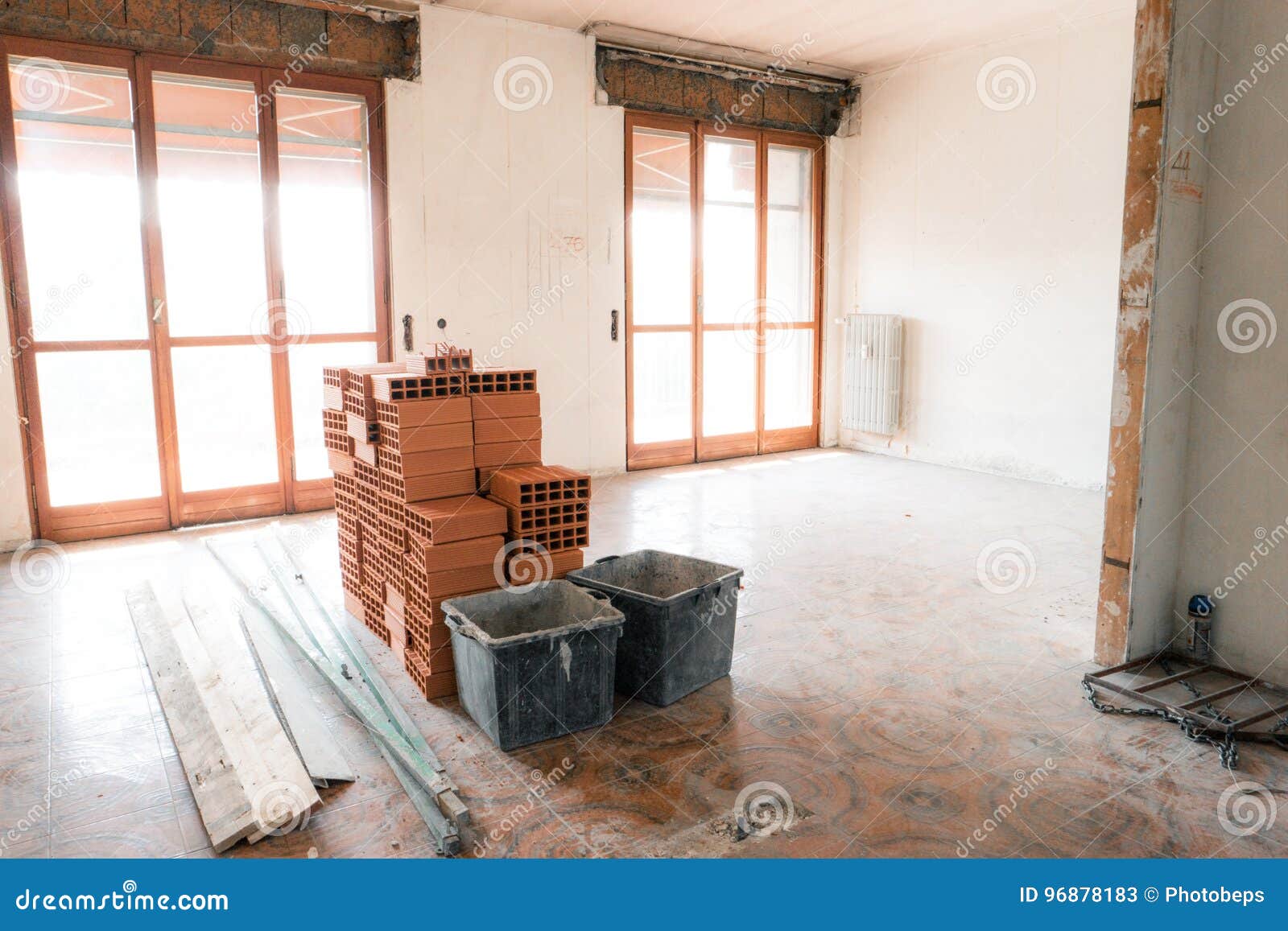 Apartment under renovation stock image. Image of empty 96878183