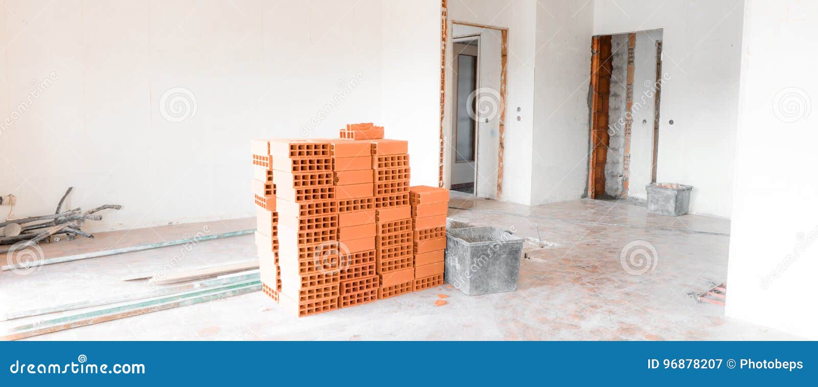 Apartment under renovation stock image. Image of empty 96878207