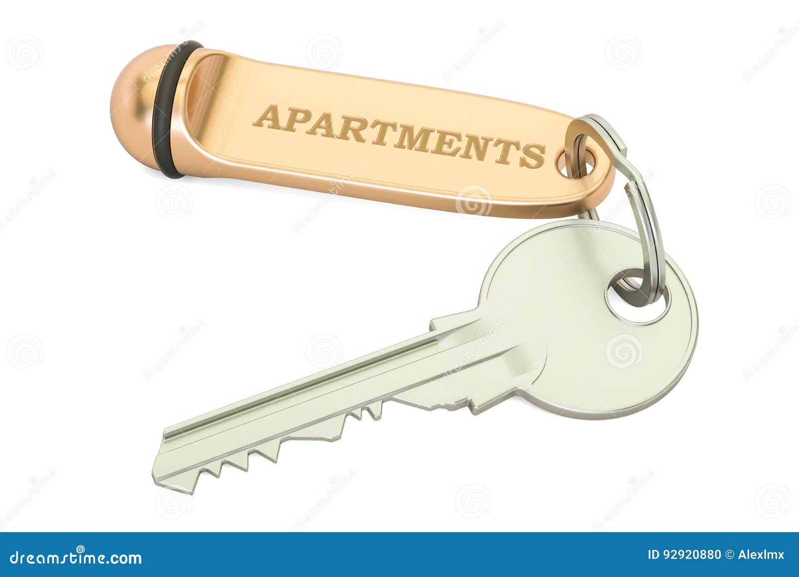 Apartments Key with Keychain Stock Illustration Illustration of price