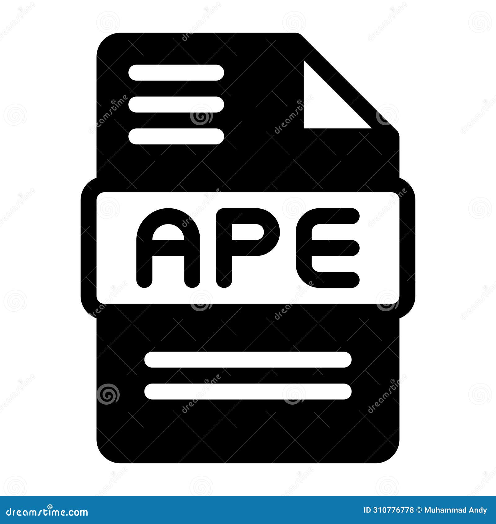 ape audio file format icon. flat style , file type icons .  