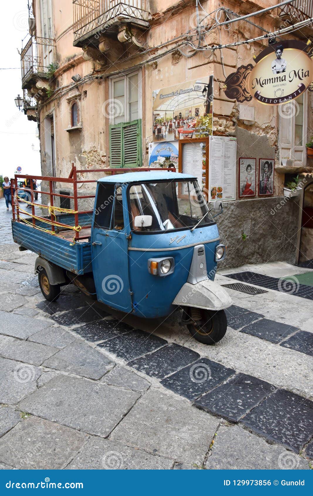 Car Piaggio Ape the Streets of Tropea, Calabria Editorial Photo - Image of apecar, streets: 129973856