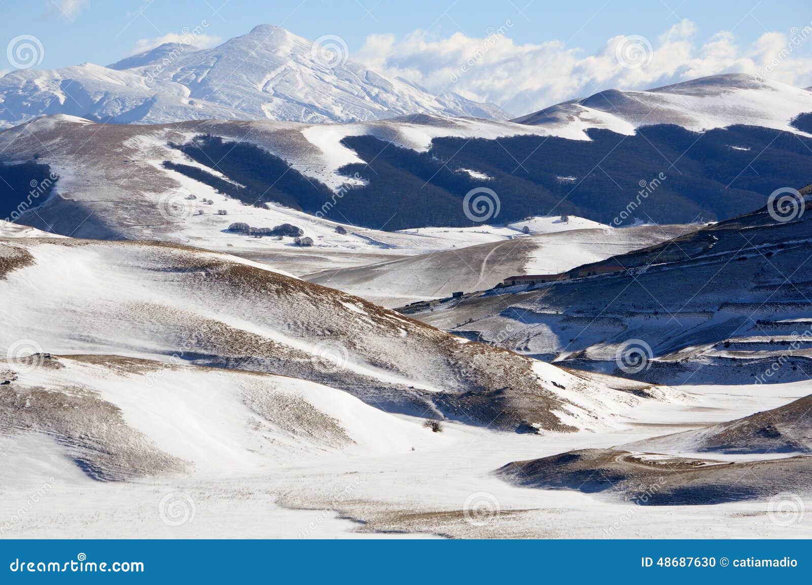 apennines landscape with snow