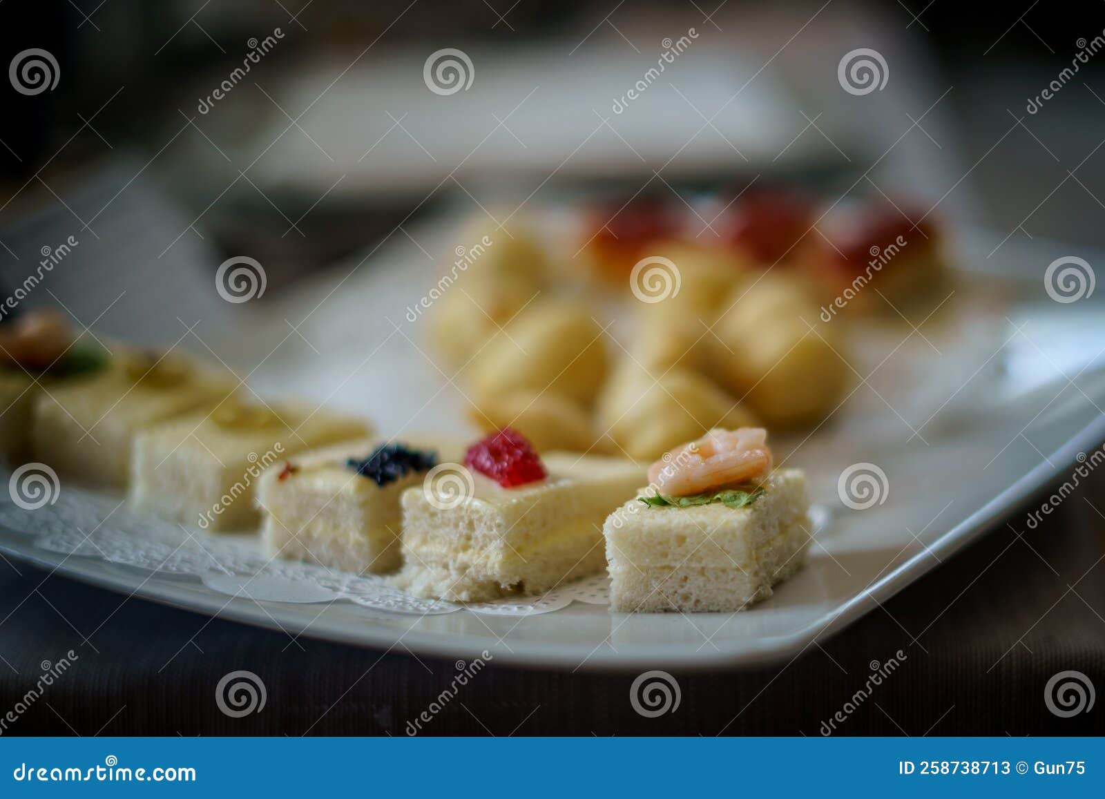 Aperitif with White Bread, Mayonnaise, Caviar, Shrimp and Basil Stock Image Image of apritif