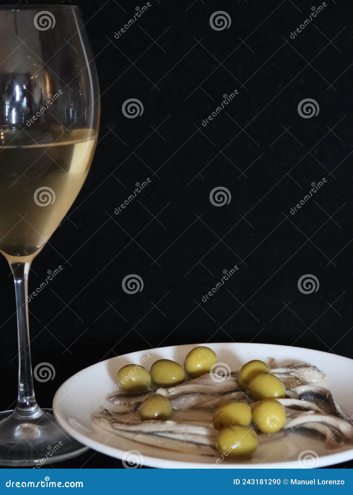 aperitif white wine olives anchovies food drink glass