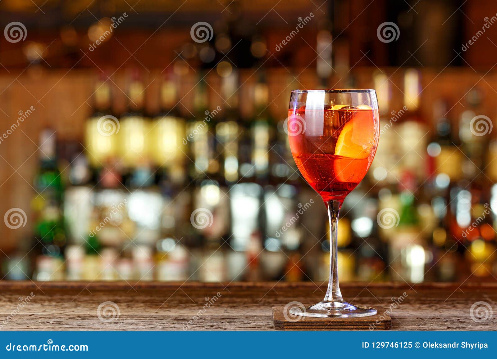 aperol spritz on the bar