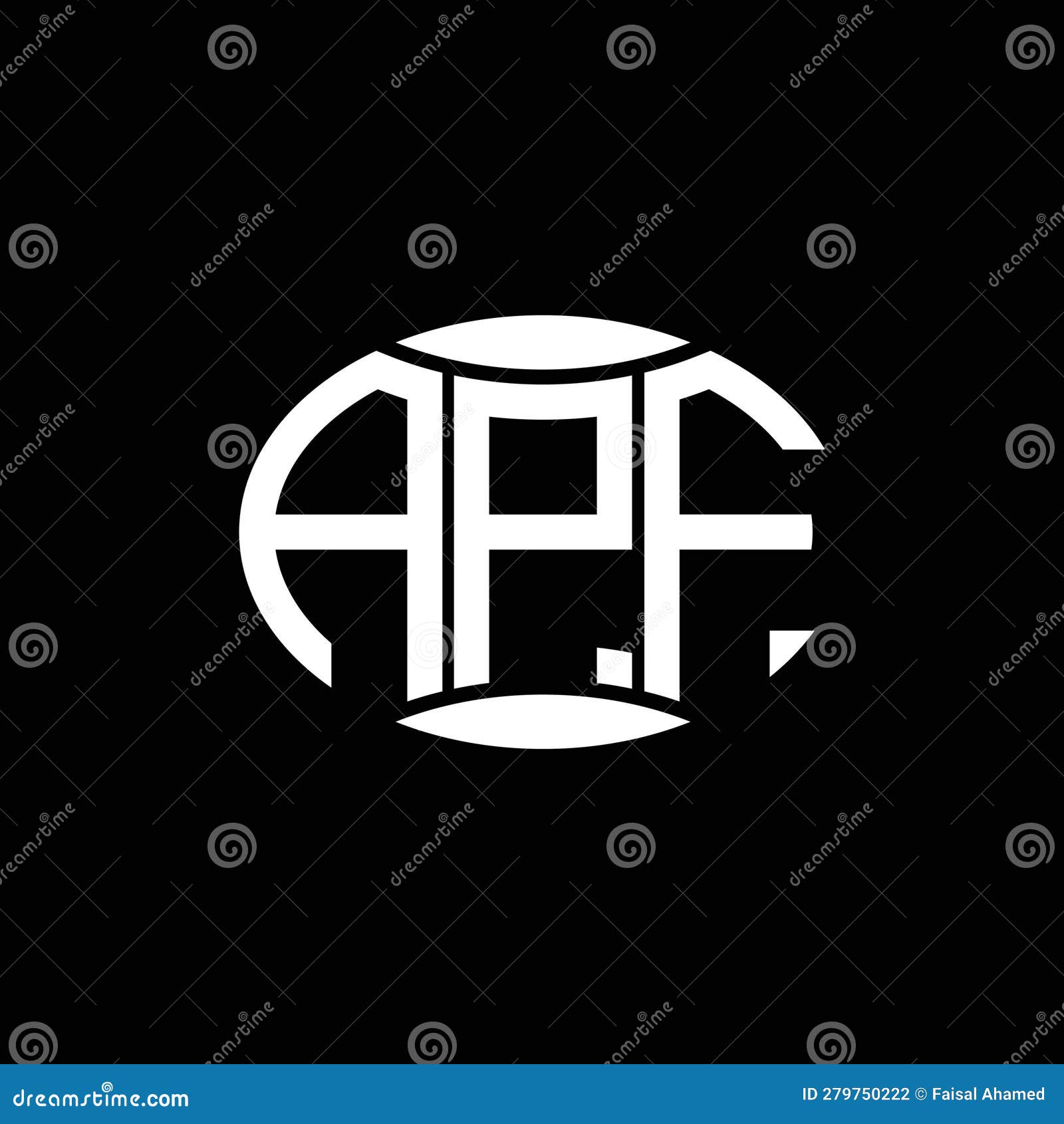 apf abstract monogram circle logo  on black background. apf unique creative initials letter logo..apf abstract monogram
