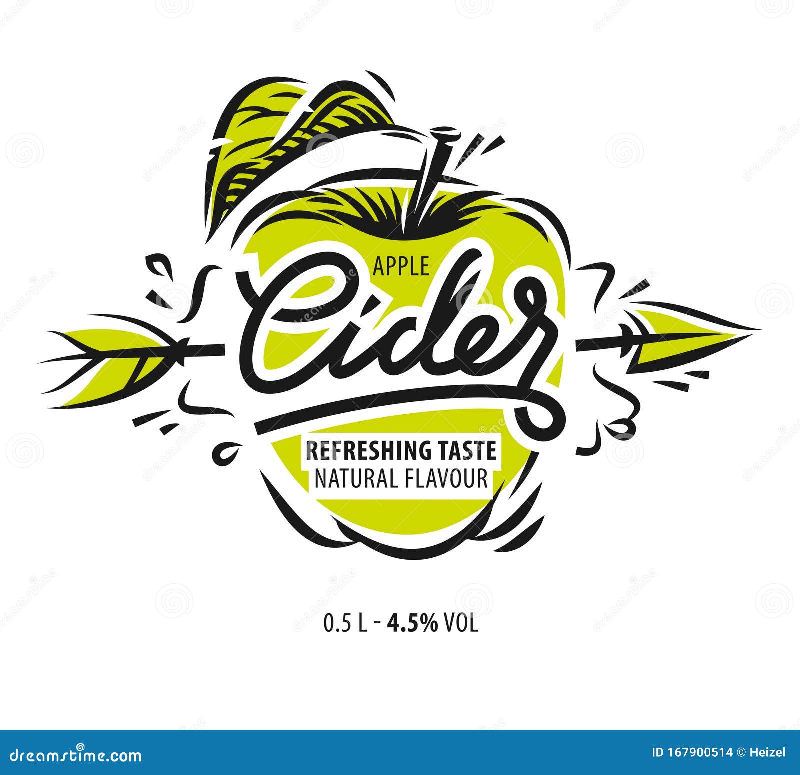 Apfelschuss Mit Pfeil, Labeltamplate Vektor Abbildung - Illustration