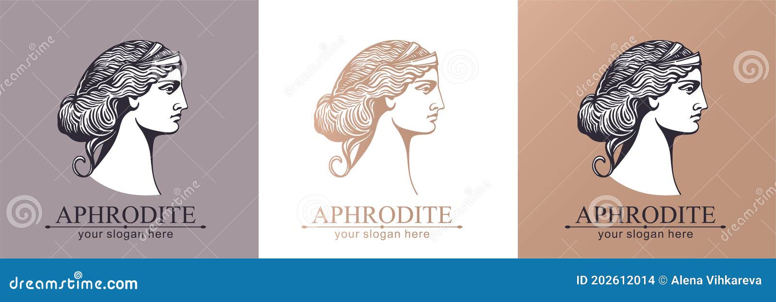 Aphrodite Or Venus Woman Face Logo Emblem For A Beauty Or Yoga Salon Style Of Harmony And Beauty Vector Illustration Stock Illustration Illustration Of Care Face 202612014