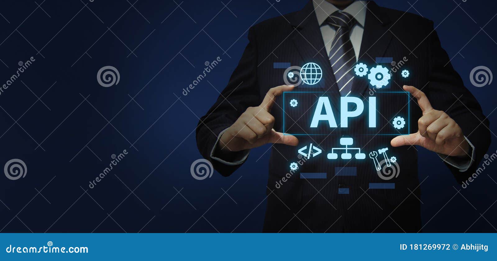 api application programming interface digital concept with business person