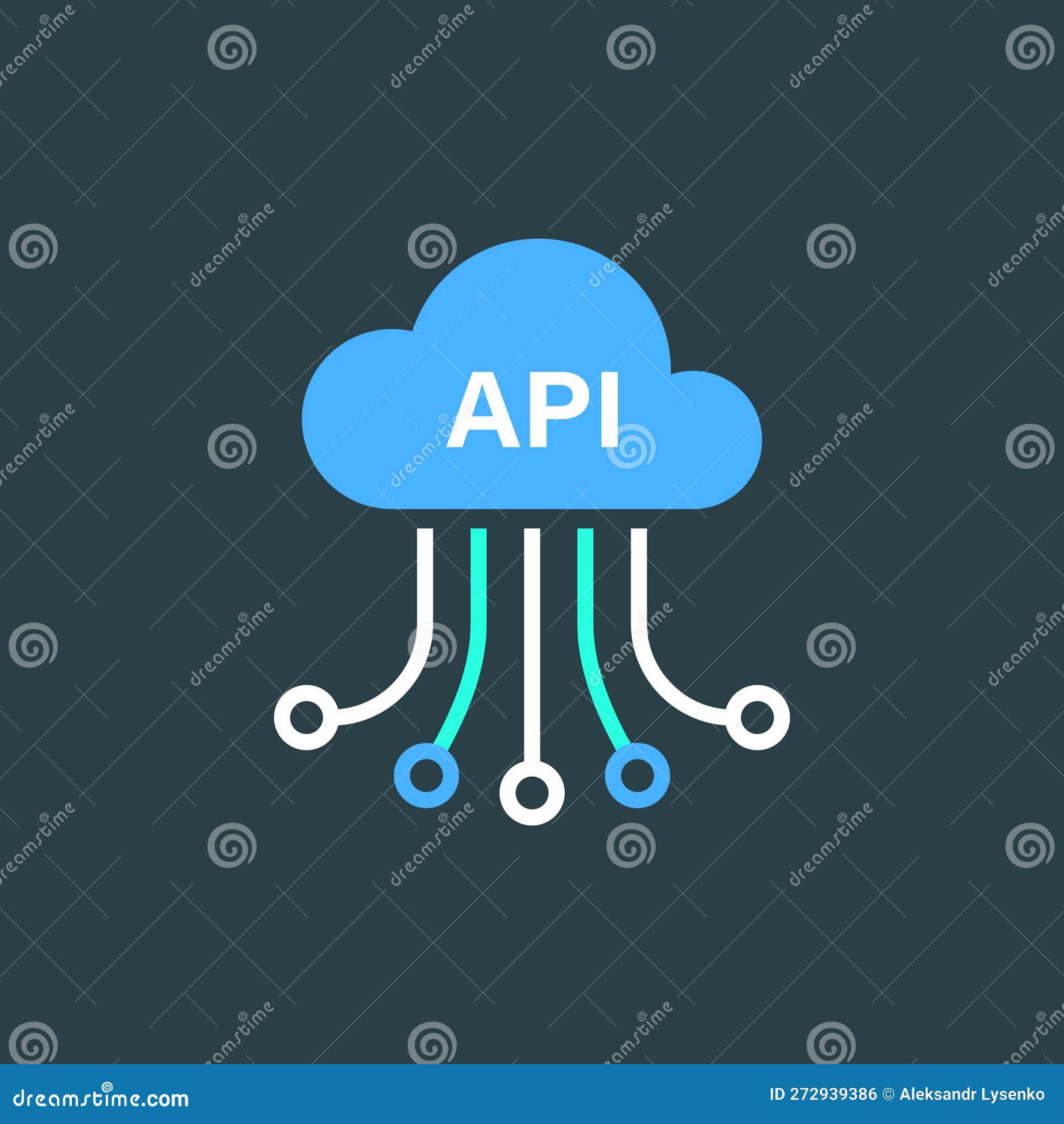 API Icon in Flat Style. Software Integration Vector Illustration on ...