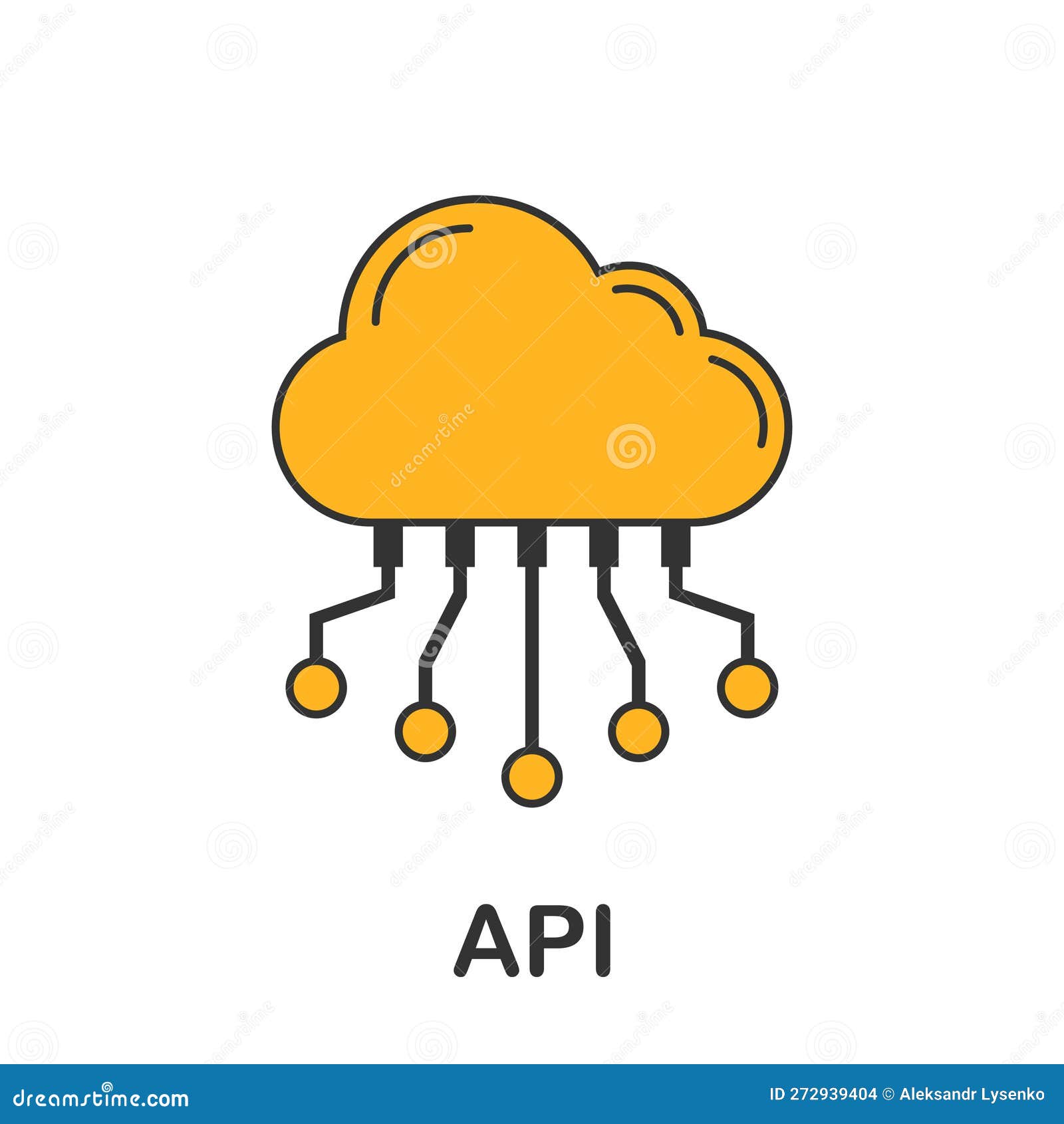 API Icon in Flat Style. Software Integration Vector Illustration on ...