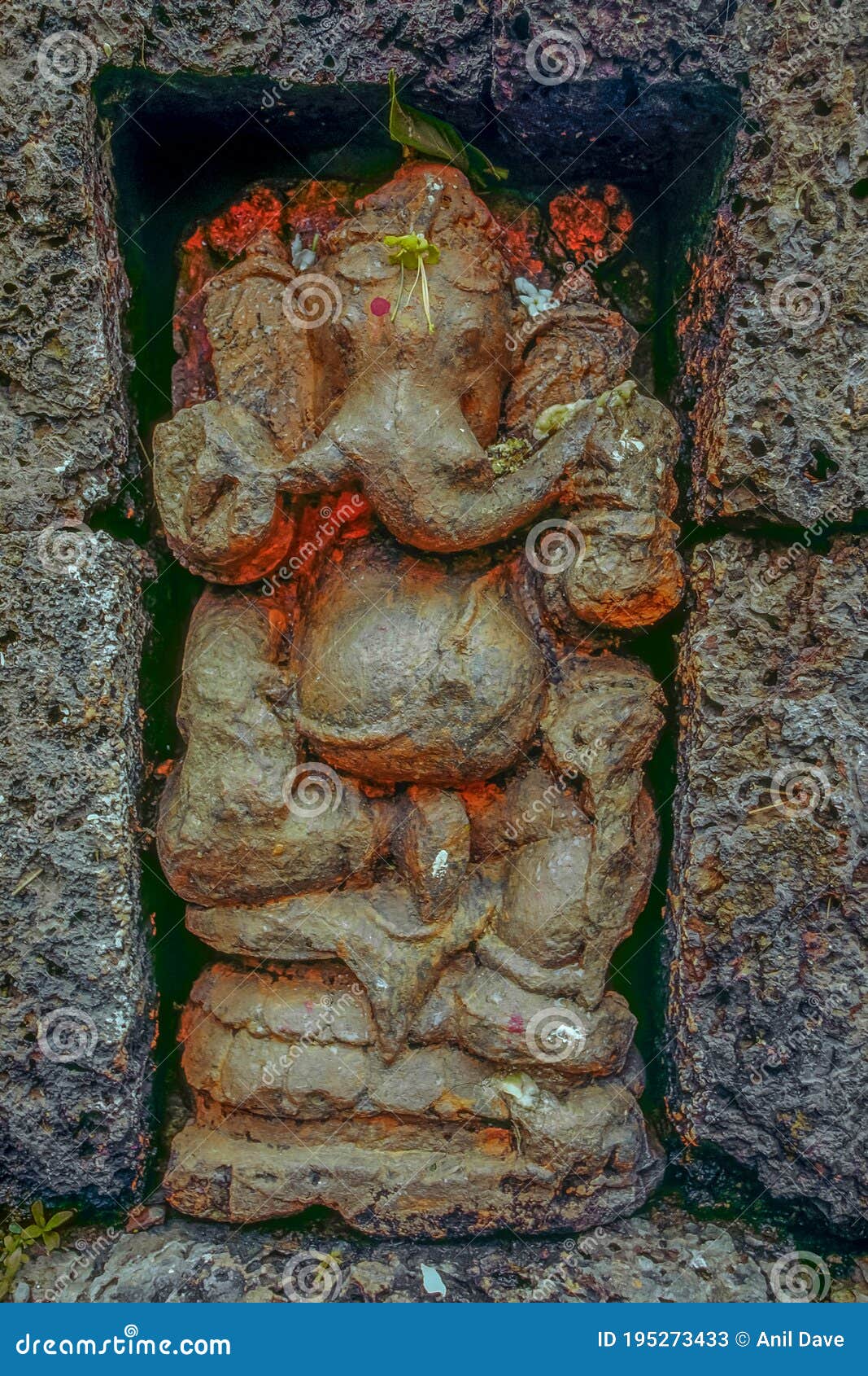 Vintage Photo-Stone Carved Ganesh Murti at Bandhavgarh Fort Madhya ...