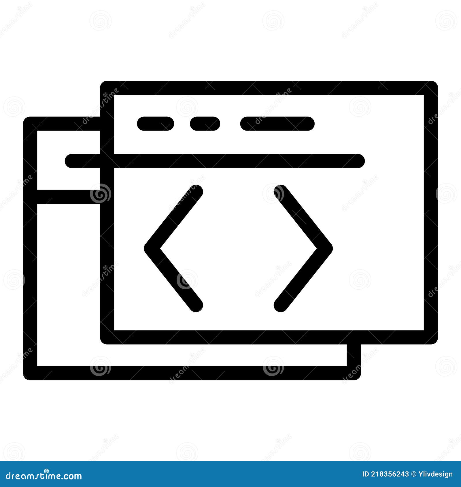 api write code icon, outline style