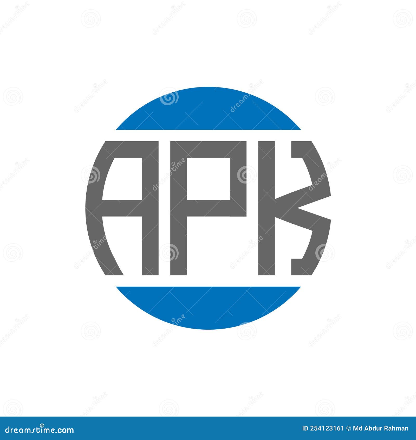 APK Letter Logo Design on White Background. APK Creative Initials