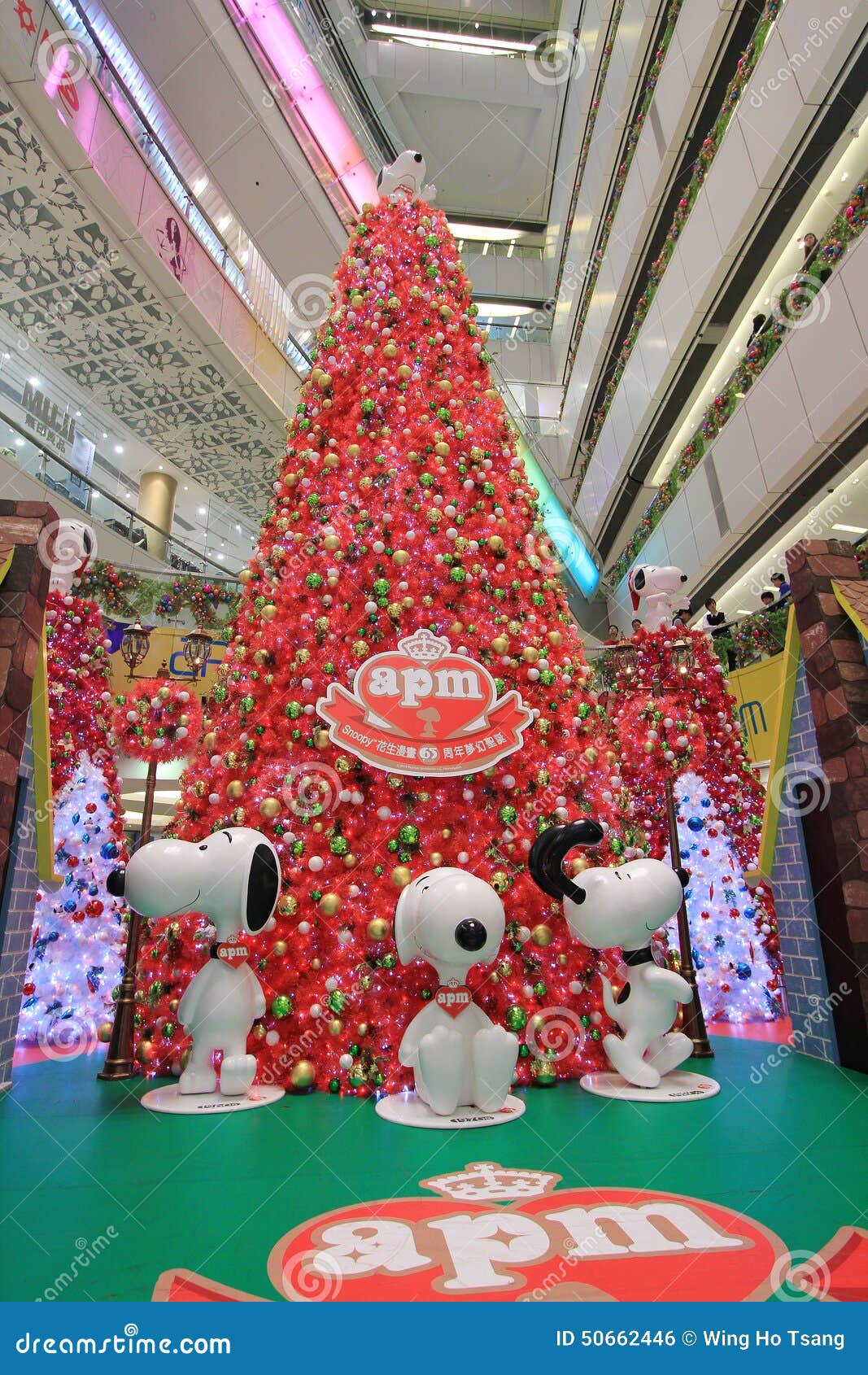 APM Snoopy Christmas Decoration In Hong Kong Editorial 