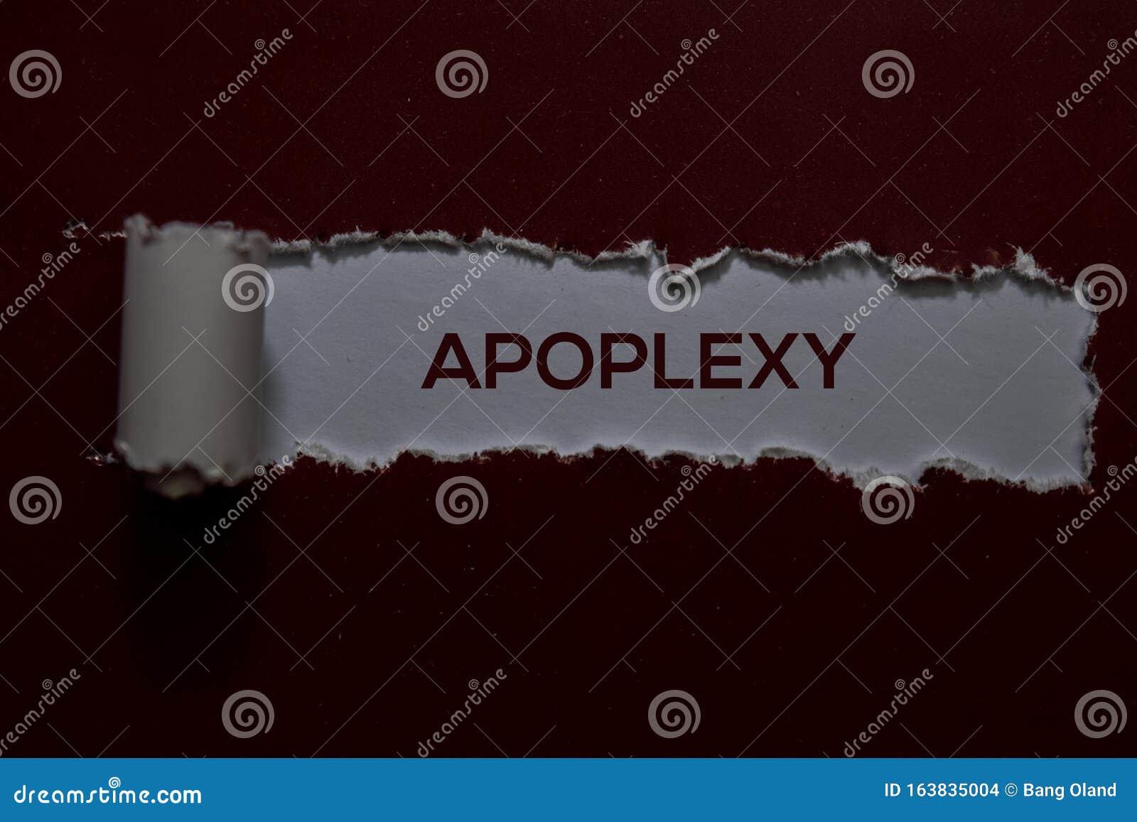 apoplexy text written in torn paper