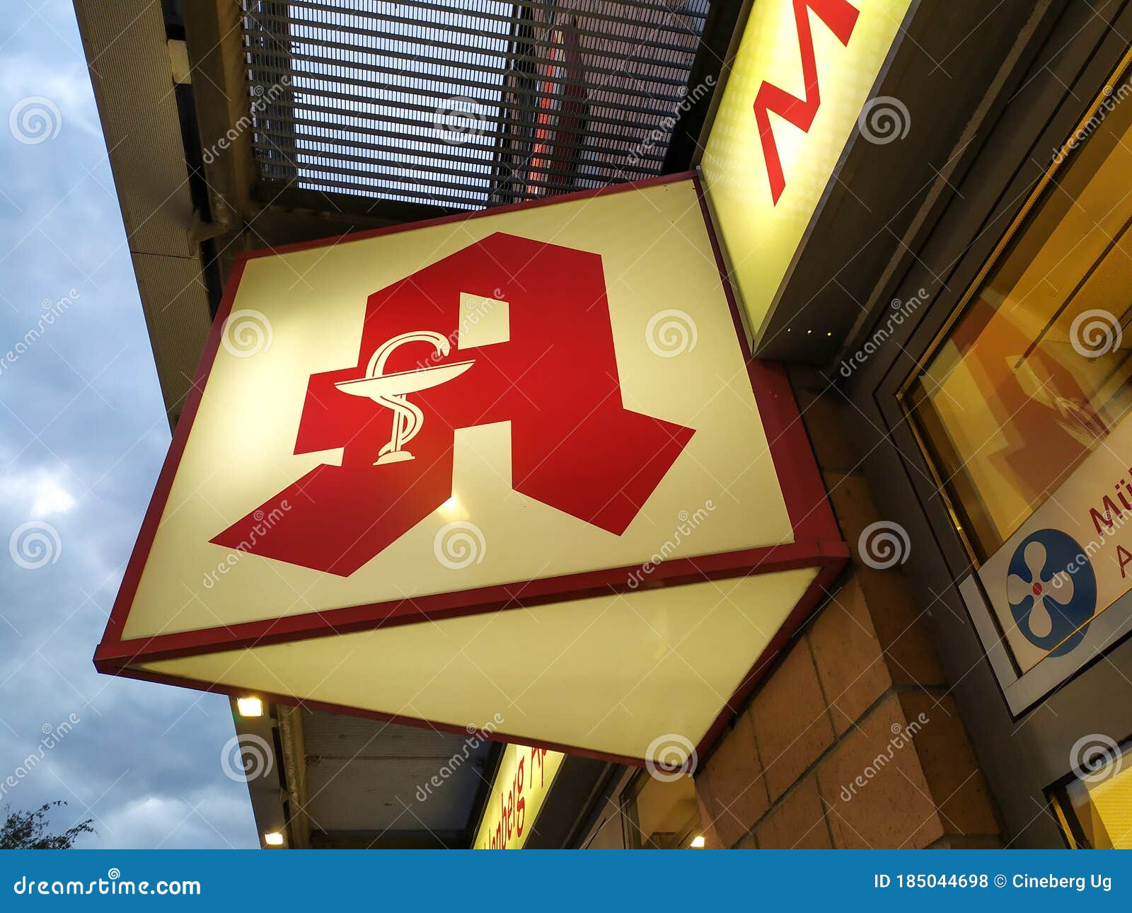 German pharmacy sign editorial stock photo. Image of advertise - 185044698