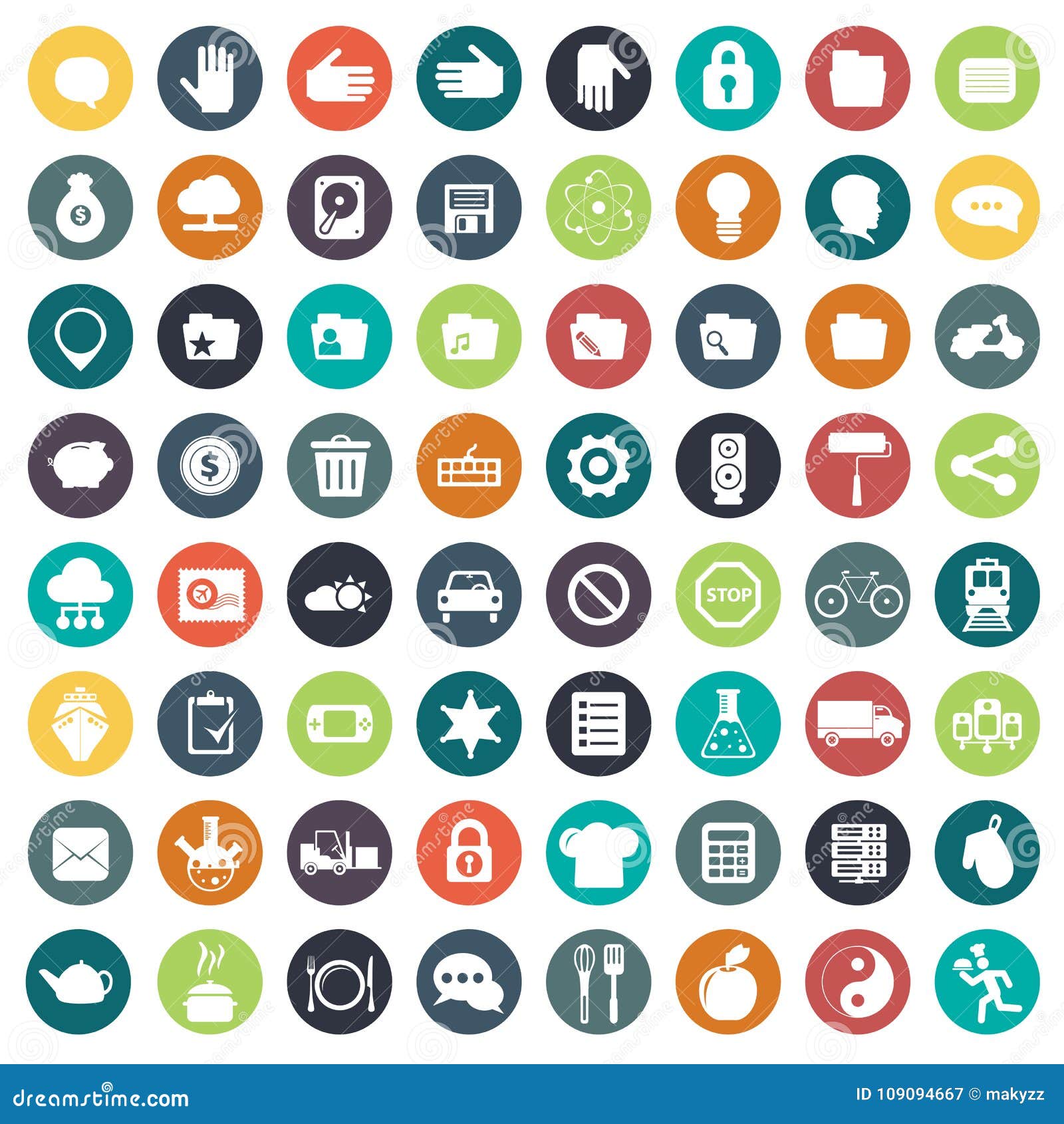 App Icon Set Icons For Websites And Mobile Applications Flat Stock Vector Illustration Of Computer Card 109094667