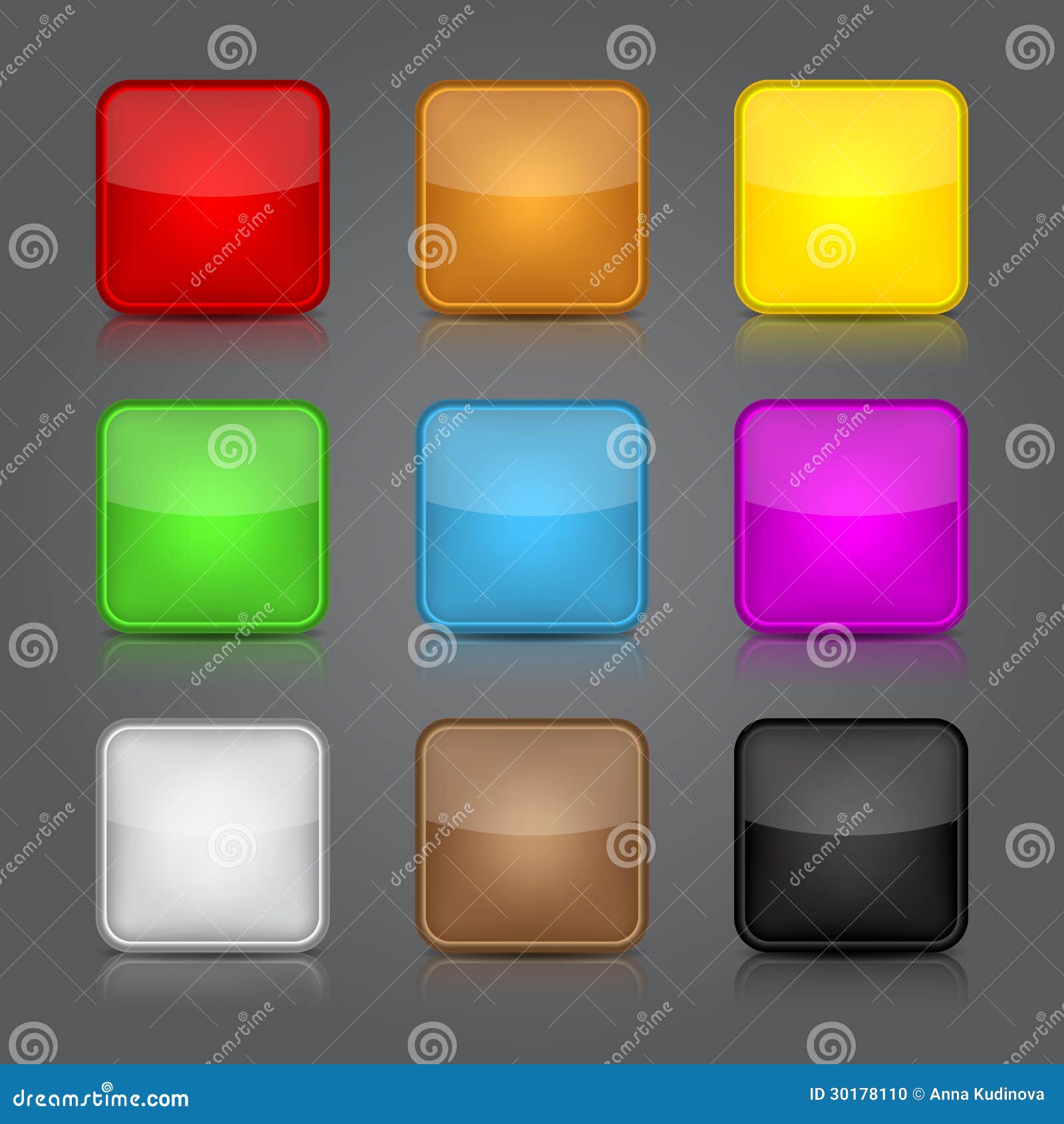 app icons background set. glossy web button icons.
